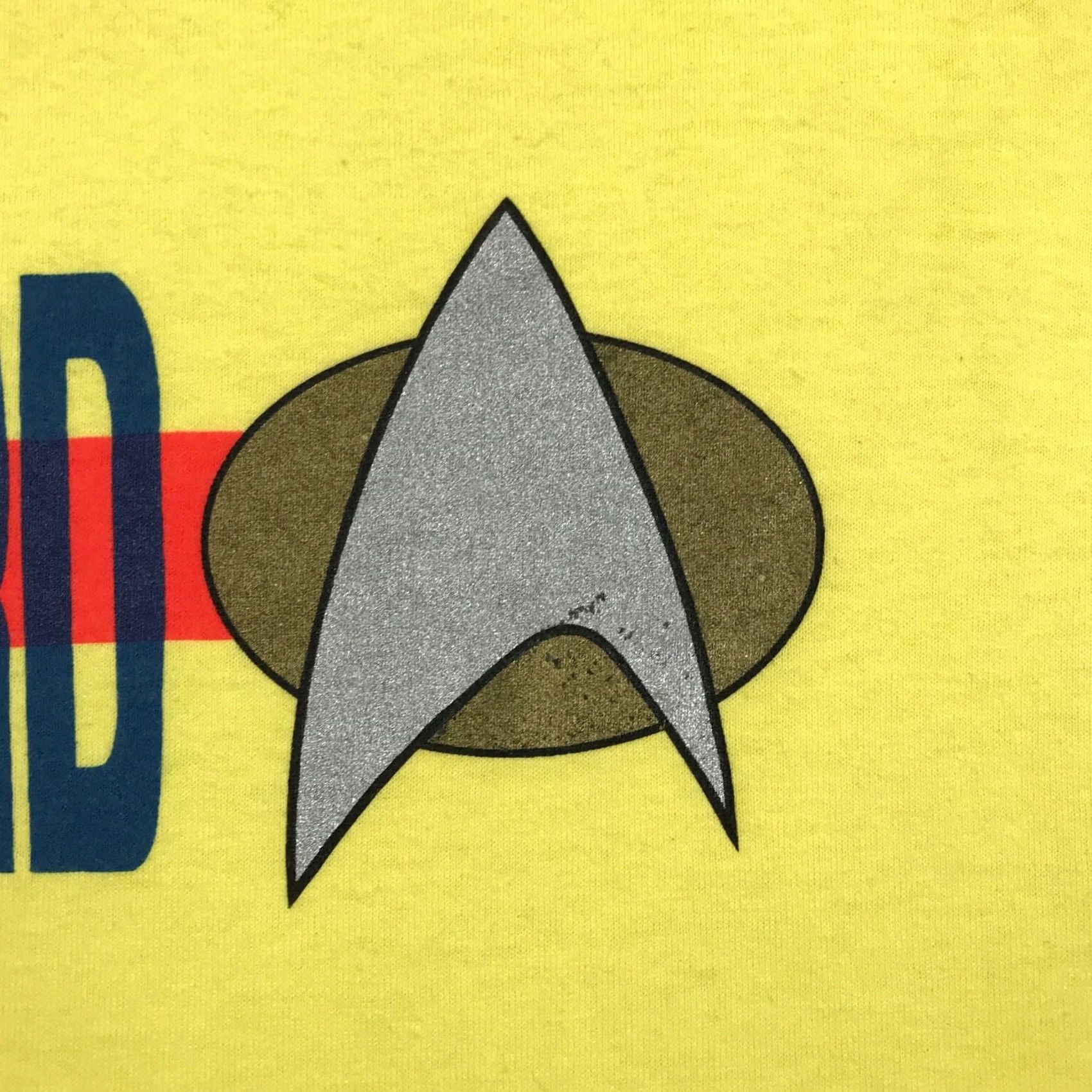 Hanes VINTAGE STAR TREK TEN FORWARD T-Shirt Mens Small Yellow 90s 80s Hanes Cotton Blend Holiday? Size US S / EU 44-46 / 1 - 6 Thumbnail
