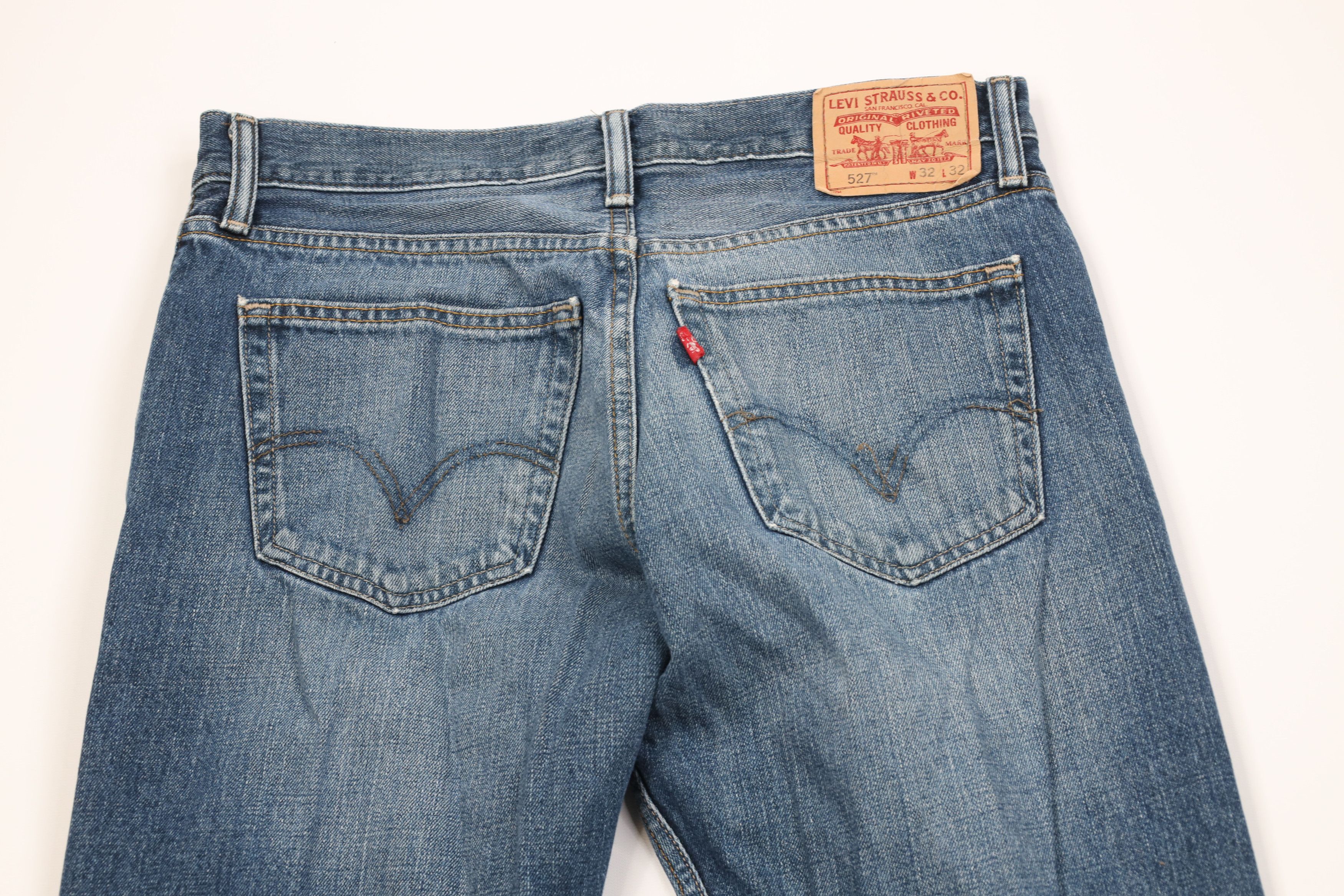 Levi's Vintage Y2K Levis 527 Cut Flared Wide Leg Denim Jeans Blue Size US 32 / EU 48 - 14 Thumbnail