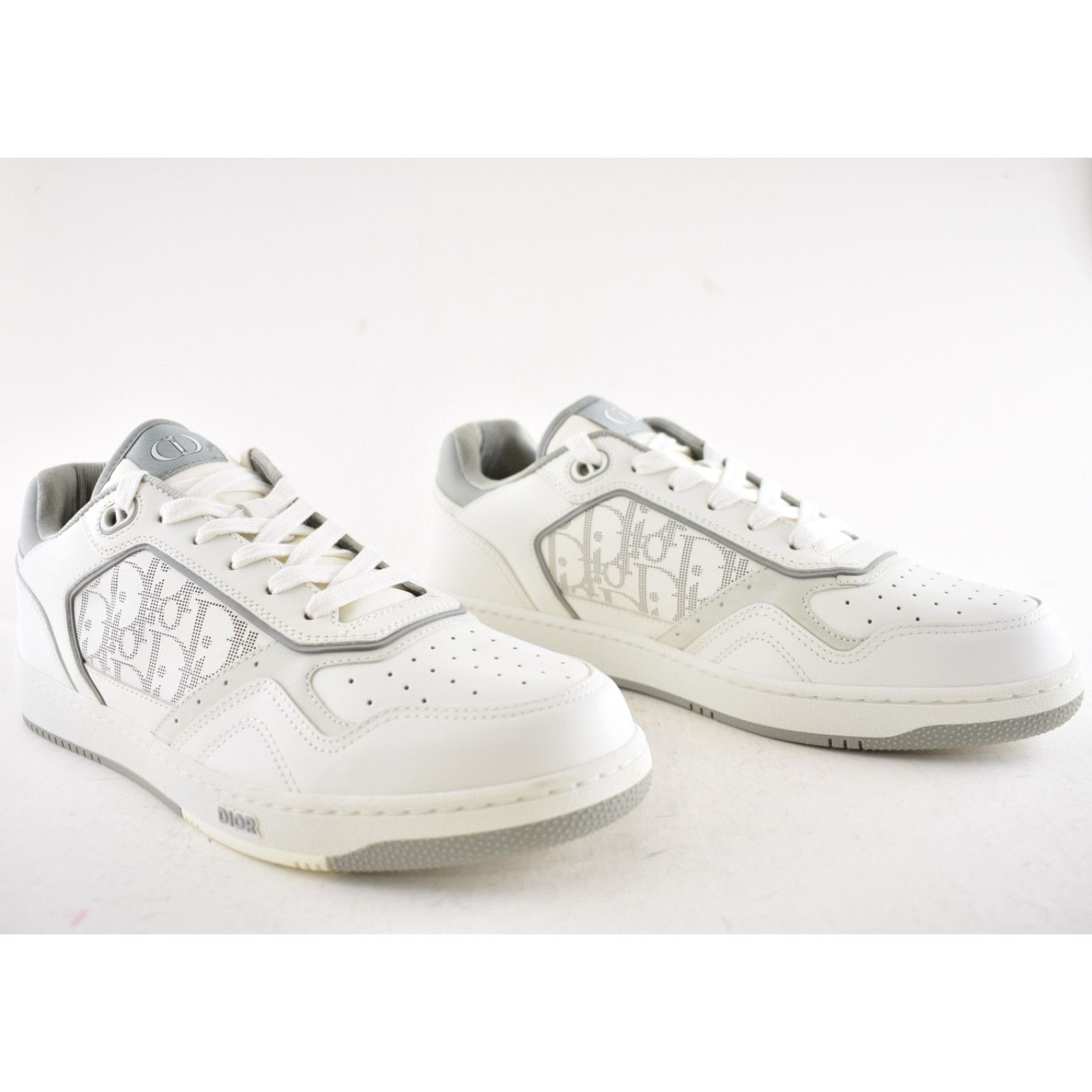 Dior Dior Mens B27 White Grey Leather Low Top Sneakers 44 11 Size US 11 / EU 44 - 4 Thumbnail