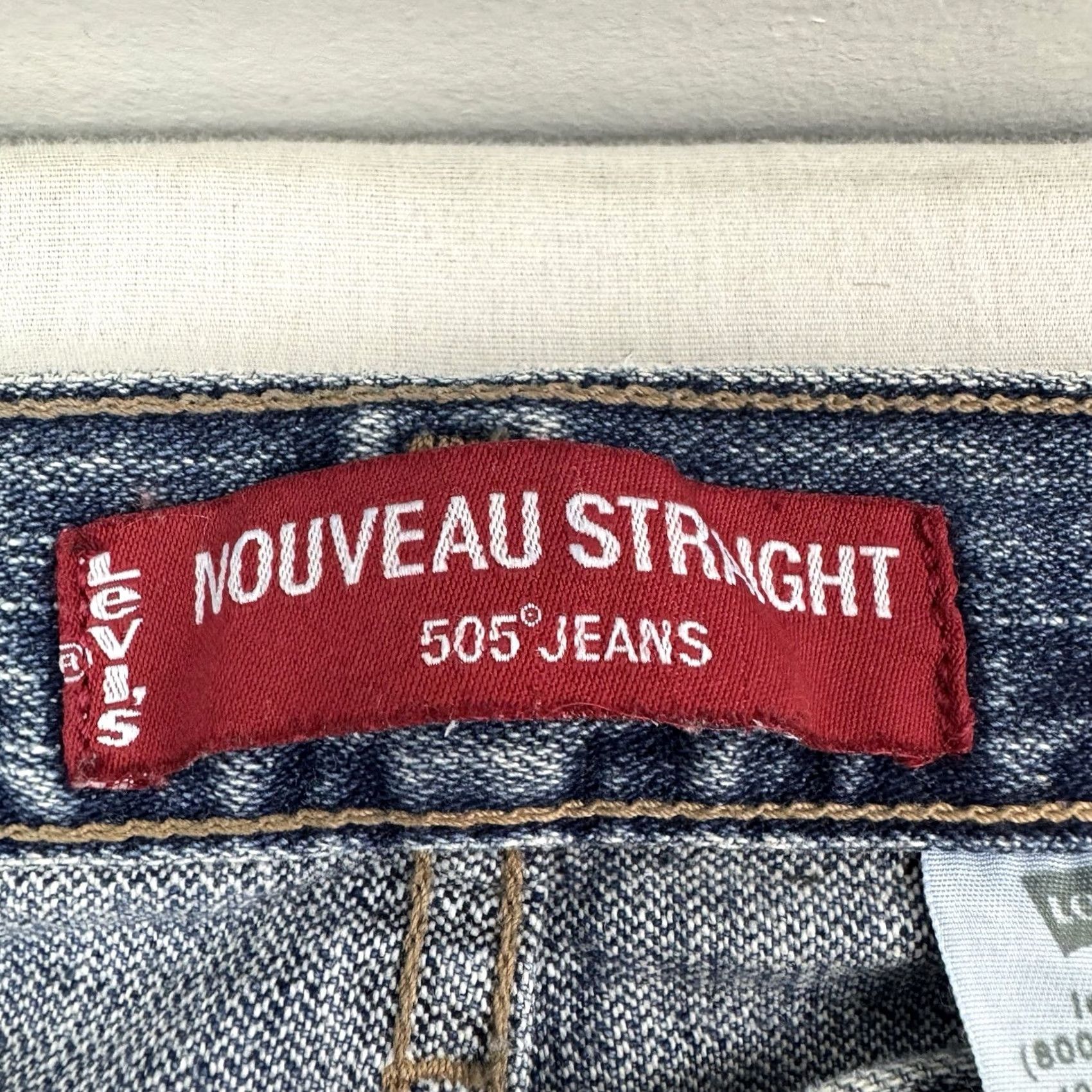 Levi's VINTAGE Levi's 505 Nouveau Straight Jeans Womens 12L 100% Cotton Hipster Y2K Blue Jeans 33.5in Womens Size 34" / US 12 / IT 48 - 5 Thumbnail