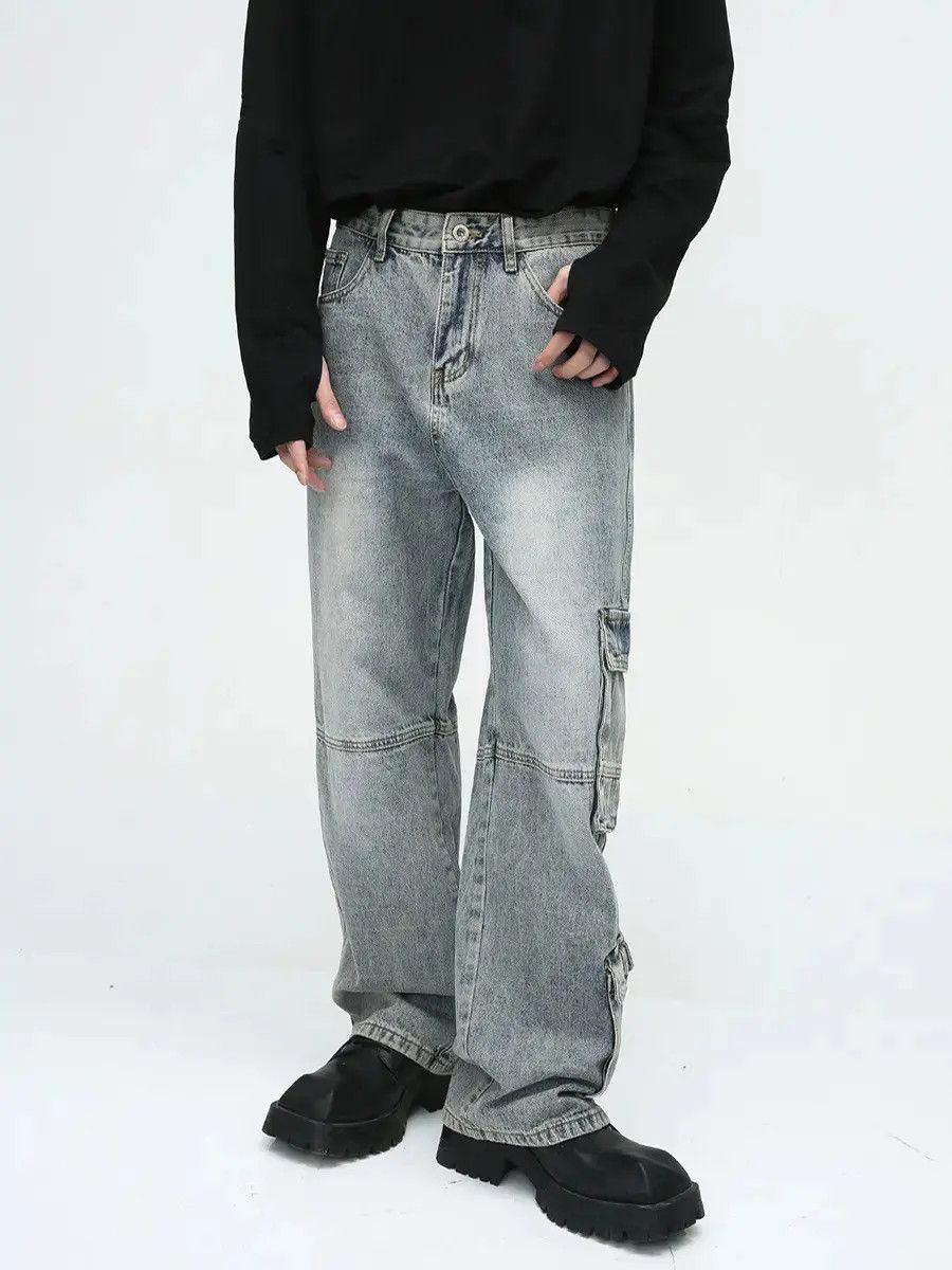 Japanese Brand Retro loose high street pocket jeans Size US 32 / EU 48 - 6 Thumbnail
