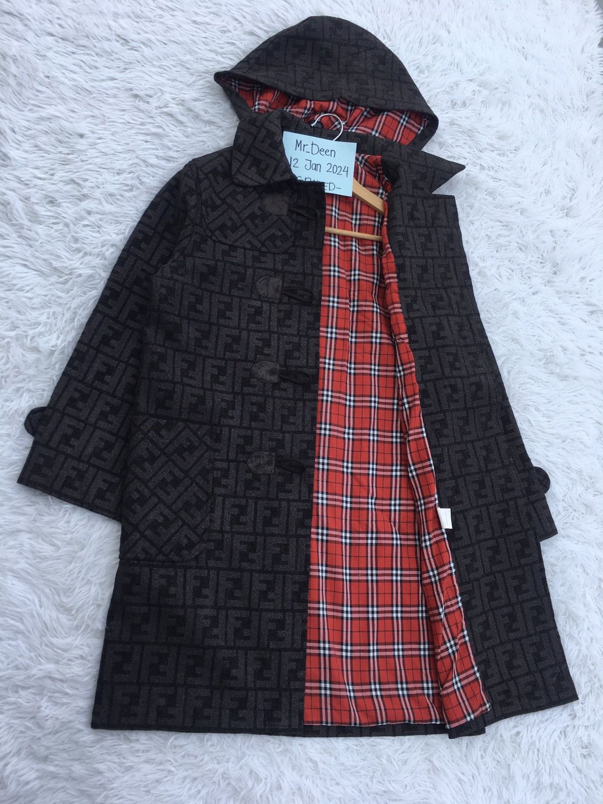 Fendi Rare Vintage FENDI Monogram Hooded Wool Coat/ Jacket Size US S / EU 44-46 / 1 - 7 Thumbnail