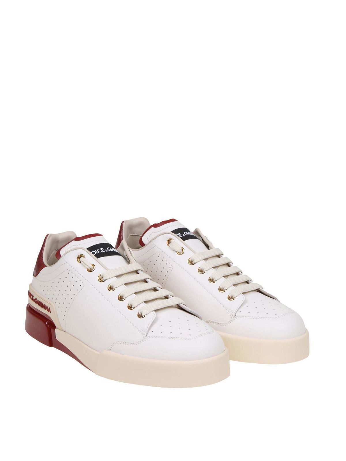 Dolce & Gabbana o1y0125 Logo Low-Top Sneakers in White/Red Size US 6 / EU 39 - 4 Thumbnail