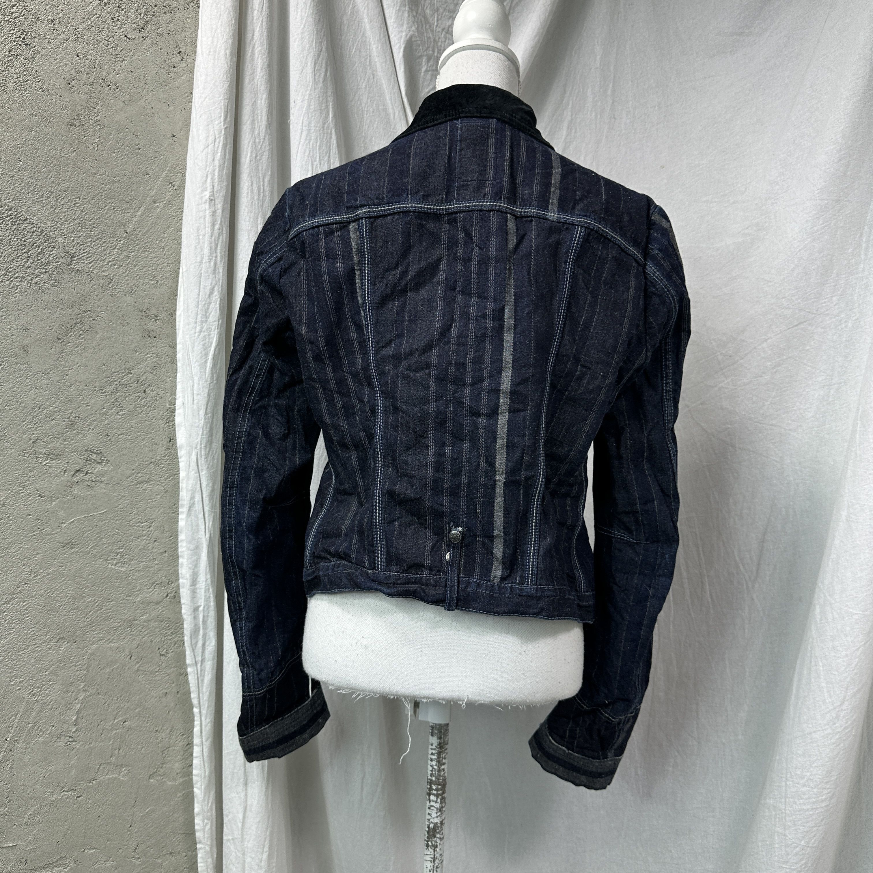 Marithe + Francois Girbaud Vintage Denim Fitted Striped Marithe Francois Girbaud Jacket Size M / US 6-8 / IT 42-44 - 11 Thumbnail
