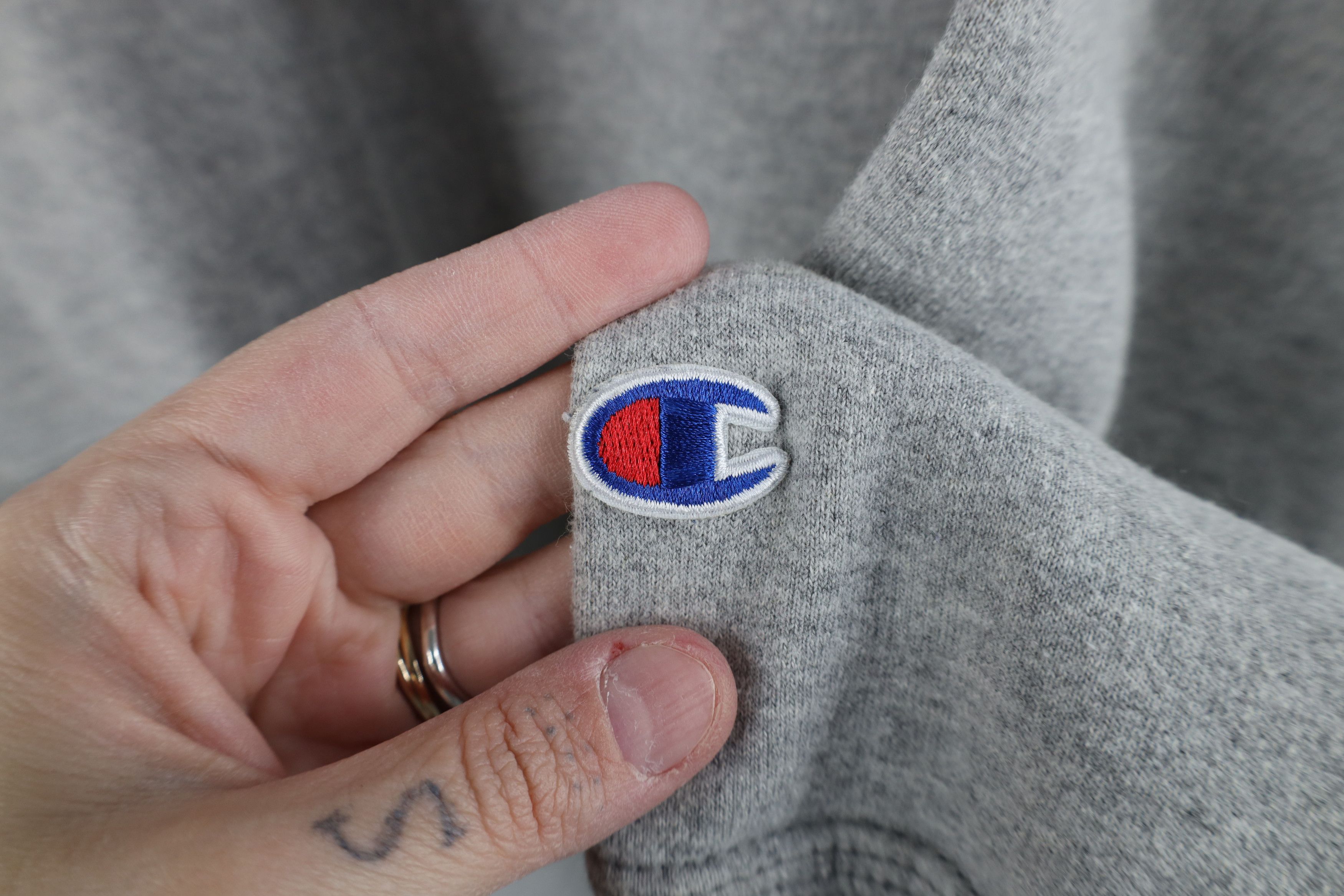 Champion Vintage Champion Monochrome Hoodie Sweatshirt Heather Gray Size US XL / EU 56 / 4 - 5 Thumbnail
