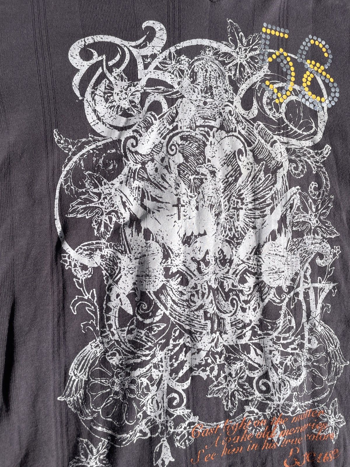 If Six Was Nine 2000s Japanese archive Vkei Layered Poem V-Neck Tee Gyaruo Size US M / EU 48-50 / 2 - 5 Thumbnail