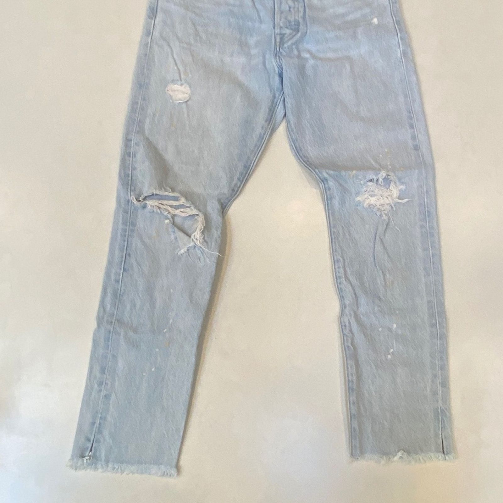 Levi's Levi 501 Skinny Button-Fly Distressed Raw Hem Jeans - 27x28 Size 27" / US 4 / IT 40 - 2 Thumbnail