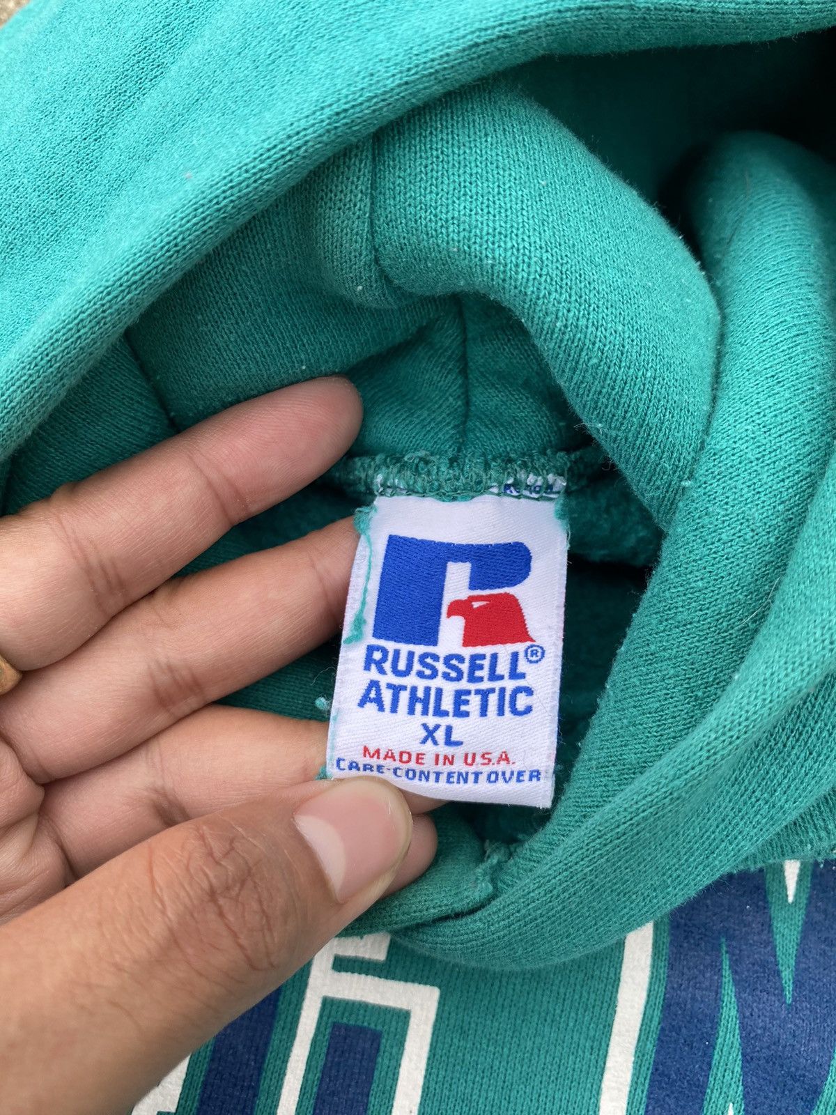 Russell Athletic Vintage Russell Athletic Hoodie Mint Green Size US XL / EU 56 / 4 - 8 Thumbnail