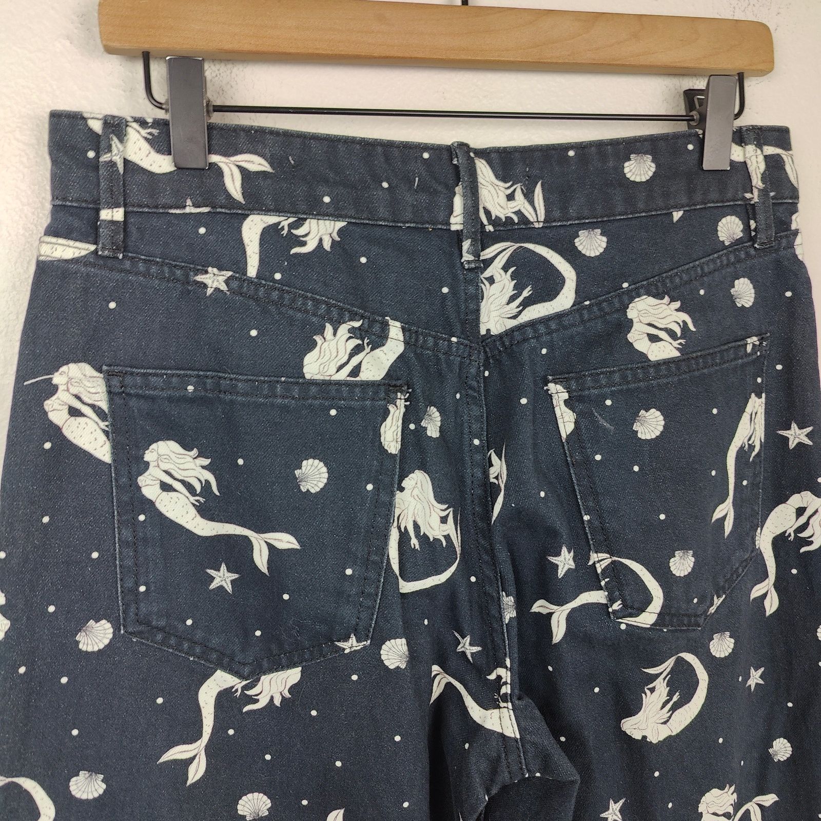 Zara Zara The Trevor Jeans Womens 6 Black Mermaid Print Straight Size 28" / US 6 / IT 42 - 6 Thumbnail