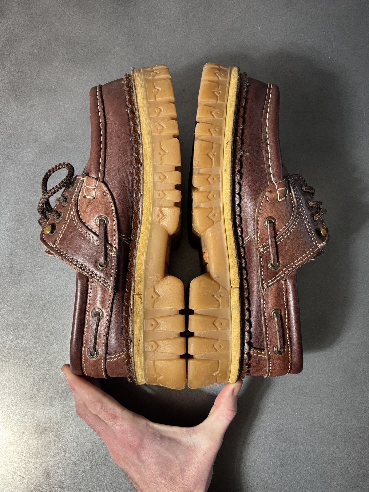 Vintage Y2K Vintage Lug Sole Moc Toe Boat Shoe Chunky Loafer Raver Size US 9.5 / EU 42-43 - 13 Thumbnail