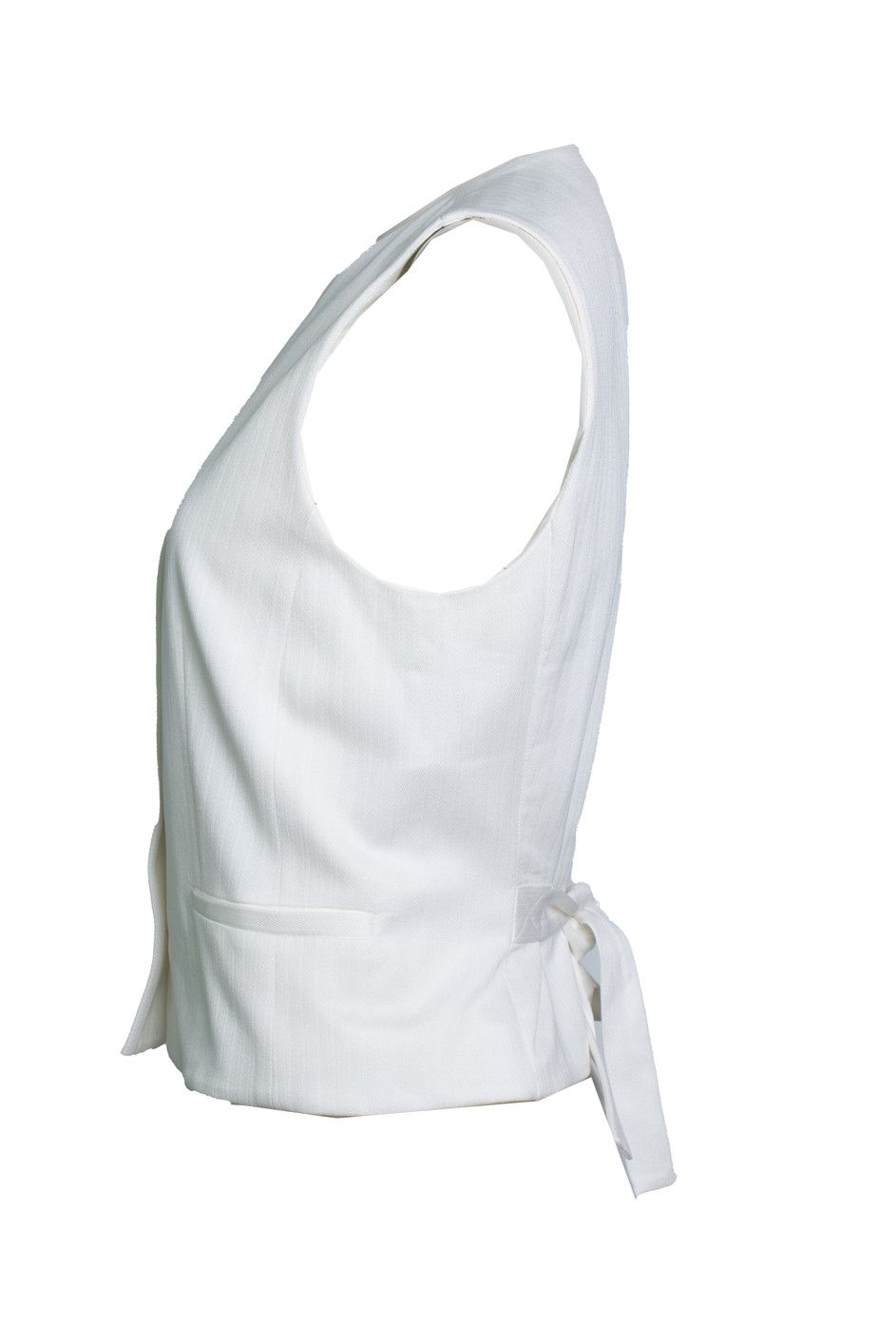 Max Mara Max Mara, white sleeveless Mirella vest Size L / US 10 / IT 46 - 2 Thumbnail