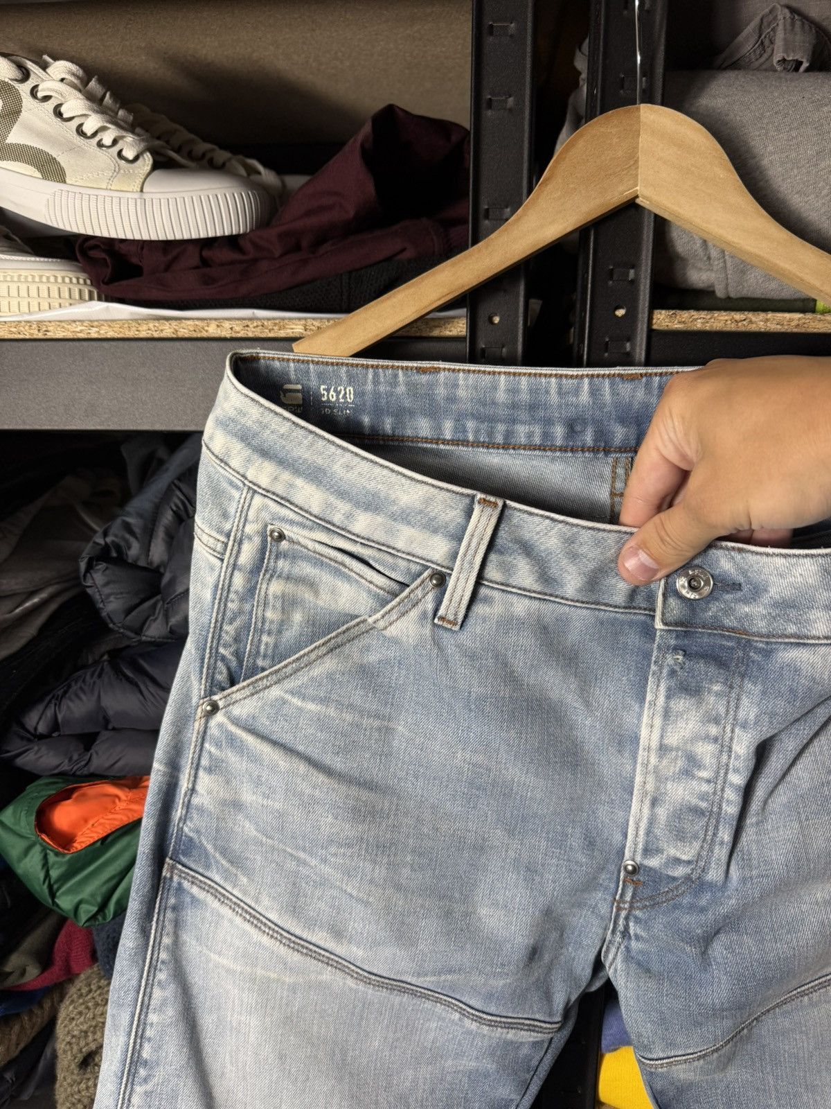 G-Star 🔥 G-Star RAW 5620 Elwood 3D Slim Biker Moto Jeans W35 L34 Size US 35 - 5 Thumbnail