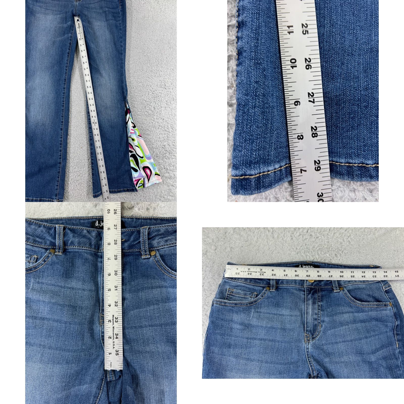 Denime D.Jeans Denim Jeans Flared Pant Womens 6 Blue Mid Rise Zip Fly Cotton Hippie Vintage? Size 28" / US 6 / IT 42 - 8 Thumbnail