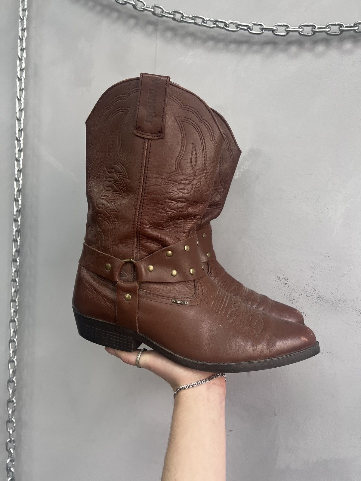 Guidi Cowboy boots brown leather western style Size US 8 / EU 41 - 2 Thumbnail