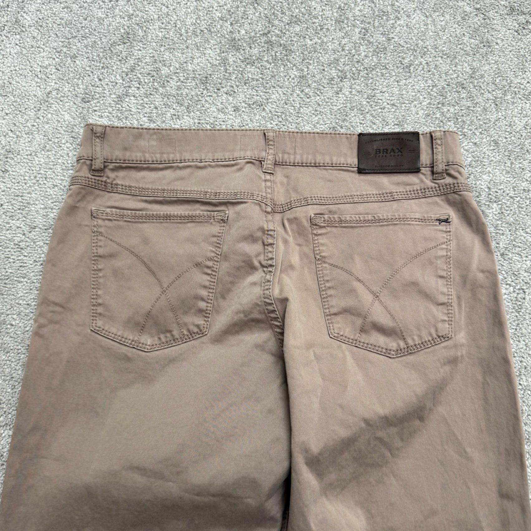 Vintage Branx Chino Pants Mens 33x28 Brown Corduroy 5-Pocket Flat Front Casual Straight Leg Size US 33 - 7 Thumbnail