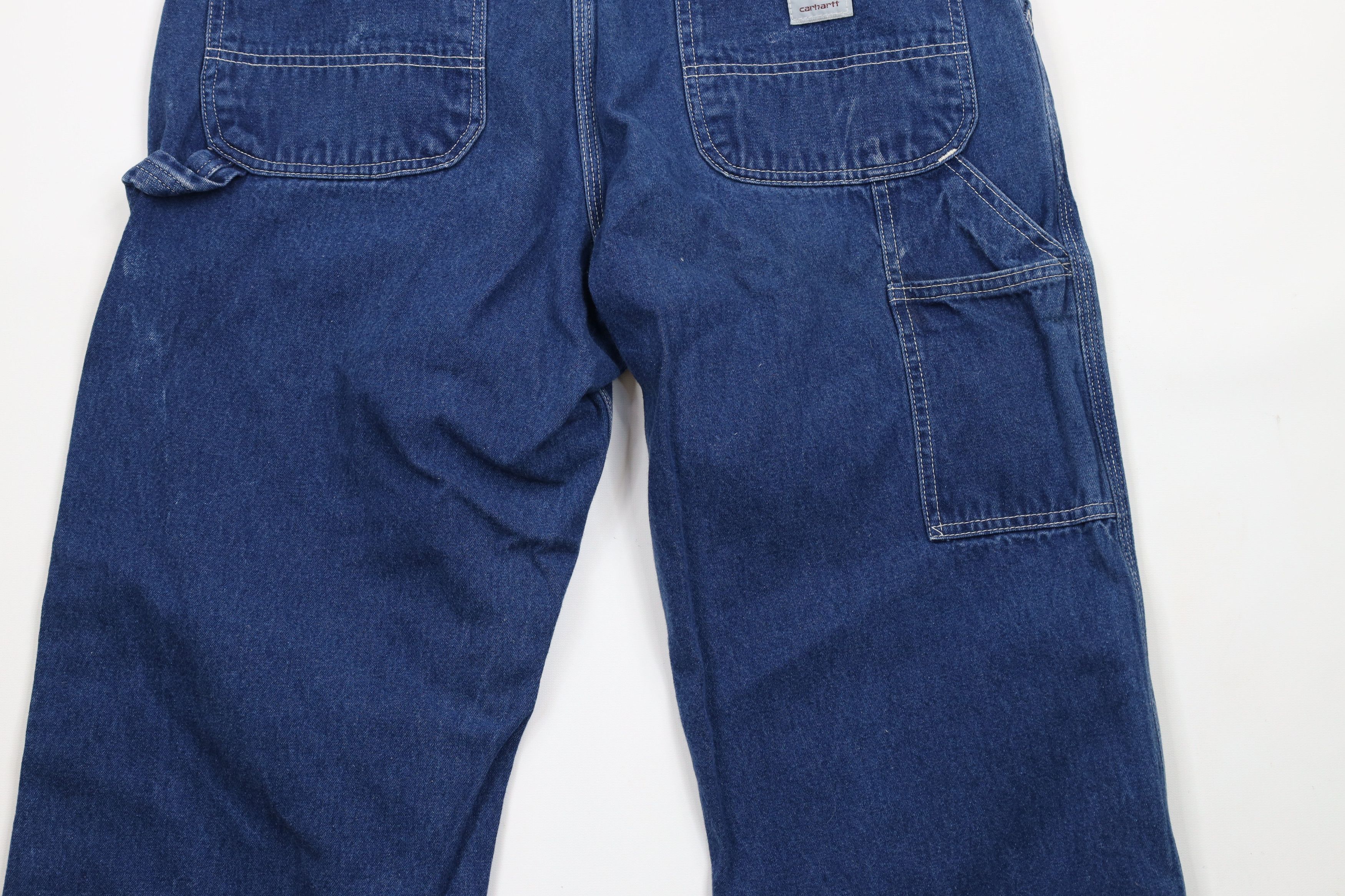 Carhartt × Vintage Vintage 90s Carhartt Spell Out Wide Leg Dungaree Denim Jeans Size US 36 / EU 52 - 12 Thumbnail