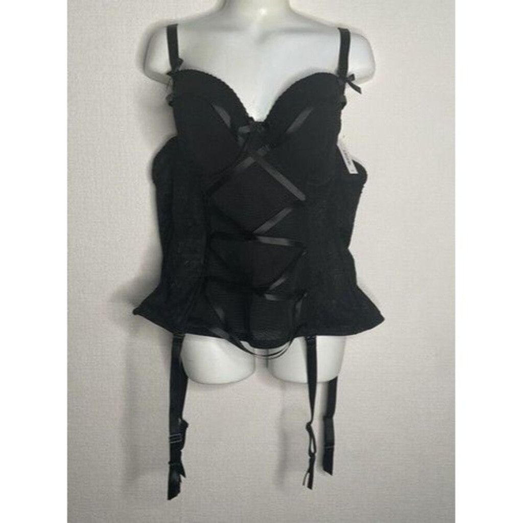 Other NWT Adore Me Black Bustier Lace Up Corset Lingerie Women 40B Size ONE SIZE - 8 Thumbnail