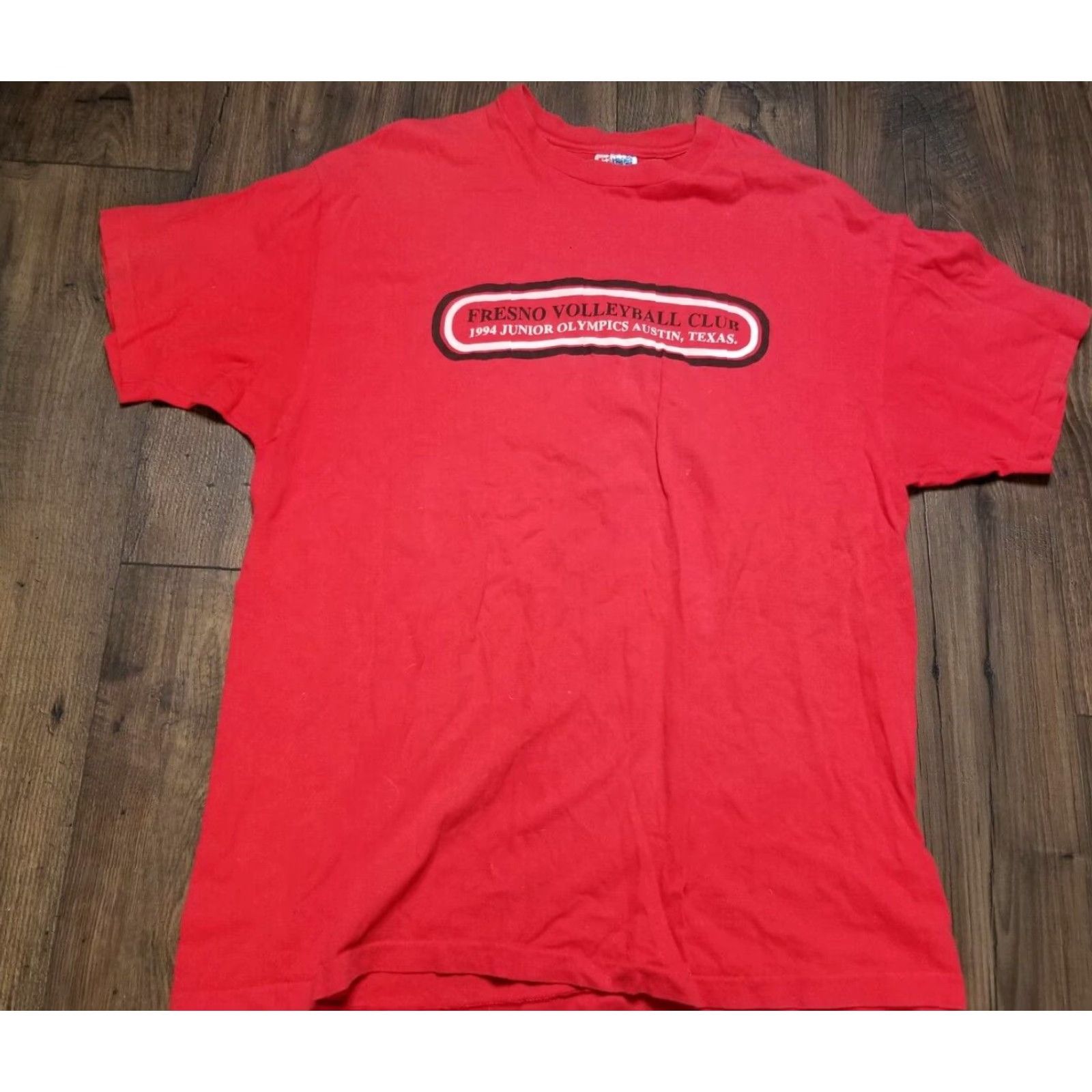 Hanes VINTAGE Hanes T-Shirt Mens XL 94 Single Stitch Junior Olympics Volleyball Double Sided Red 90s USA Graphics Boys? Size US M / EU 48-50 / 2 - 2 Thumbnail