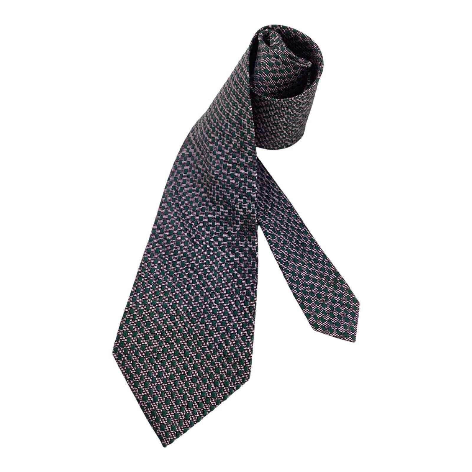 Charvet CHARVET PLACE VENDÔME Geometric Purple Green Luxury Silk Tie Size ONE SIZE - 1 Thumbnail