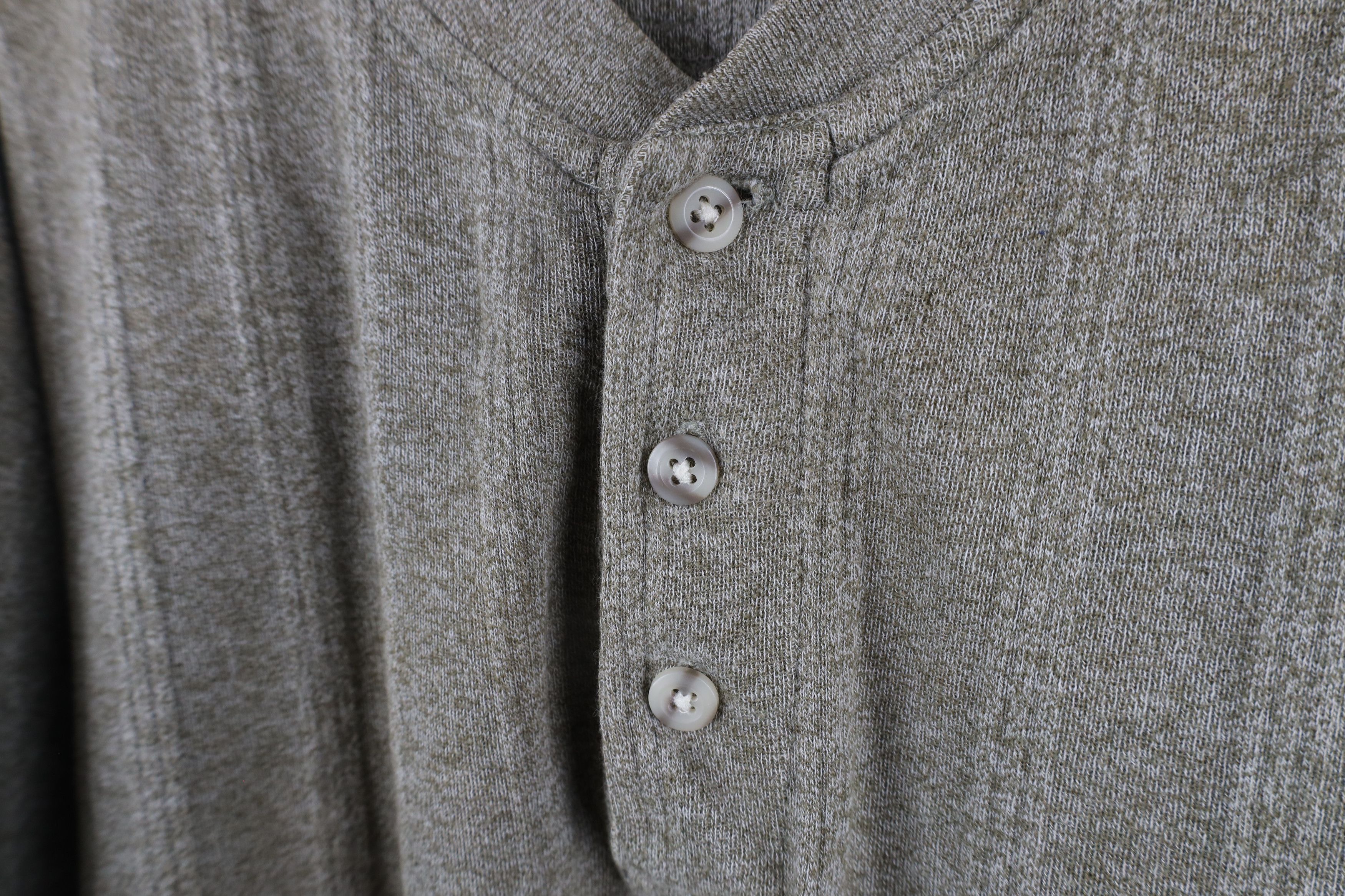 Vintage Vintage 90s Streetwear Knit Henley T-Shirt Heather Green Size US L / EU 52-54 / 3 - 4 Thumbnail