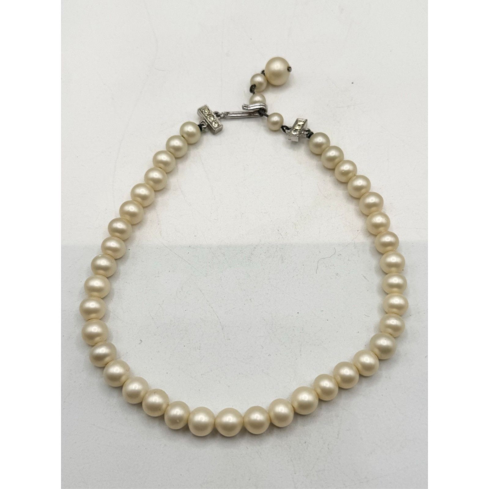 Vintage Vintage faux pearl beaded rhinestone collar necklace Size ONE SIZE - 2 Thumbnail