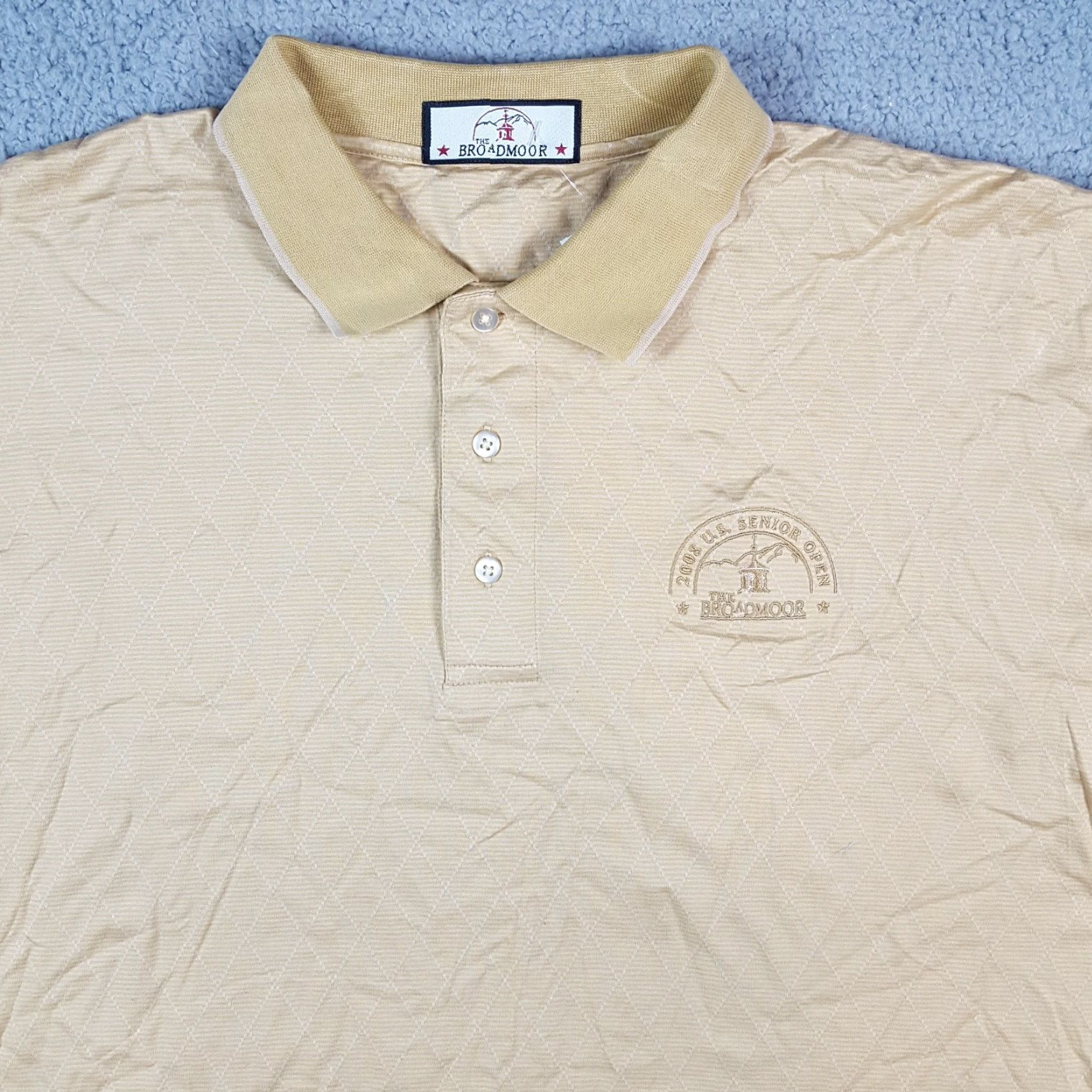 Vintage VINTAGE The Broadmoor US Open Golf Y2K Preppy Mens Polo Shirt Size 2XL Cotton Yellow Diamond Argyle 90s Golf Casual Size US XXL / EU 58 / 5 - 2 Thumbnail