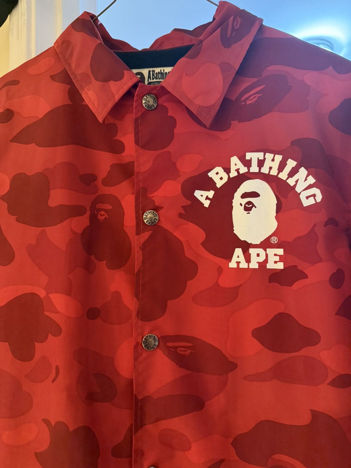 Bape Bape bathing ape college red camo college coach jacket M Size US M / EU 48-50 / 2 - 2 Thumbnail