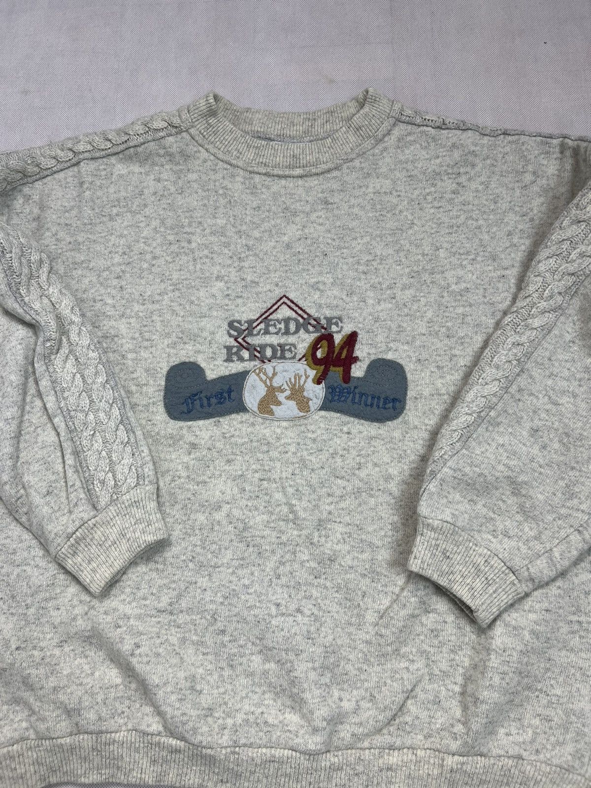 Vintage Sweater Sledge Kide 1994 first winter wool vintage boxy fit Size US L / EU 52-54 / 3 - 2 Thumbnail