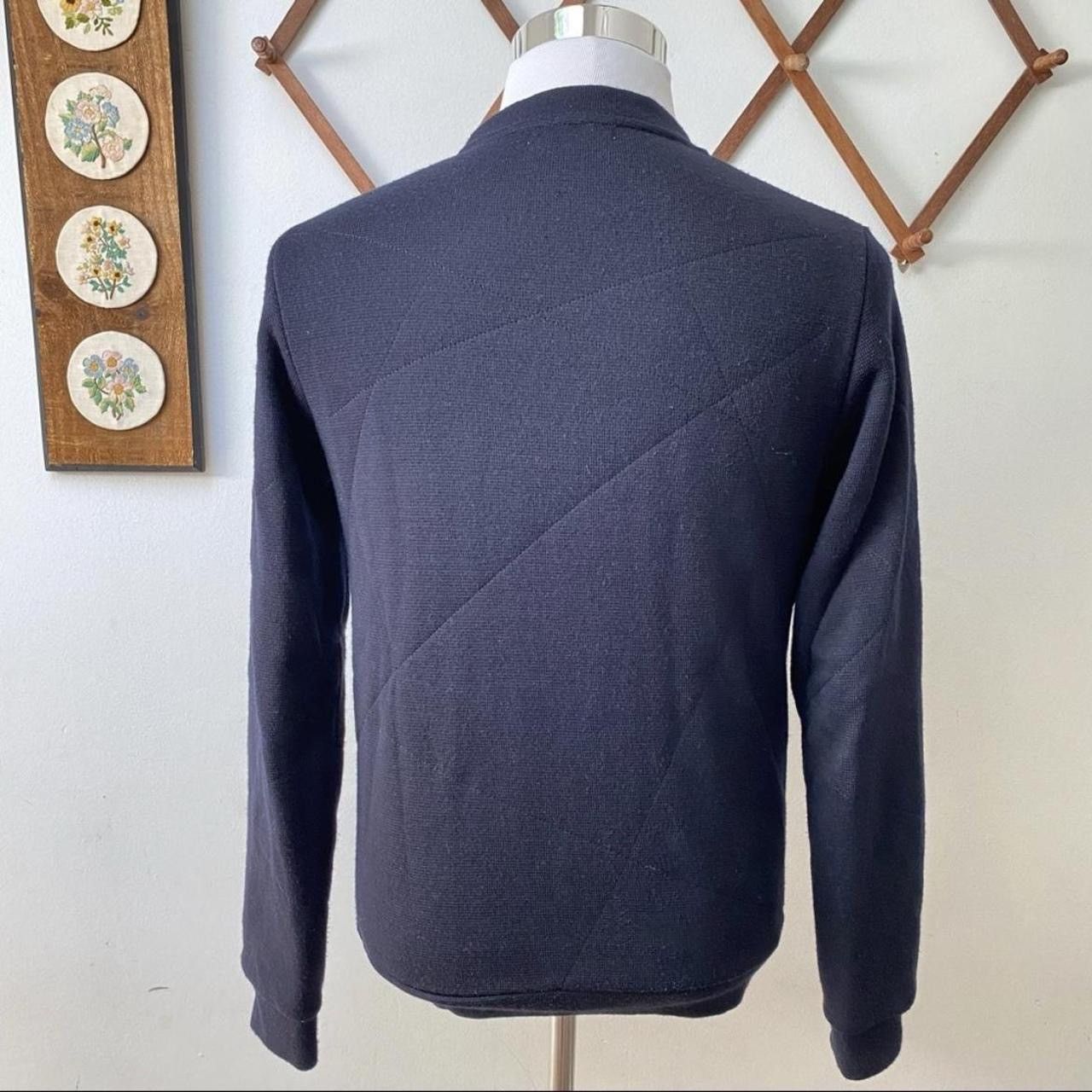 Sandro Sandro Quilted Linen Knit Navy Blue Heavyweight Sweater XS Size US XS / EU 42 / 0 - 4 Thumbnail