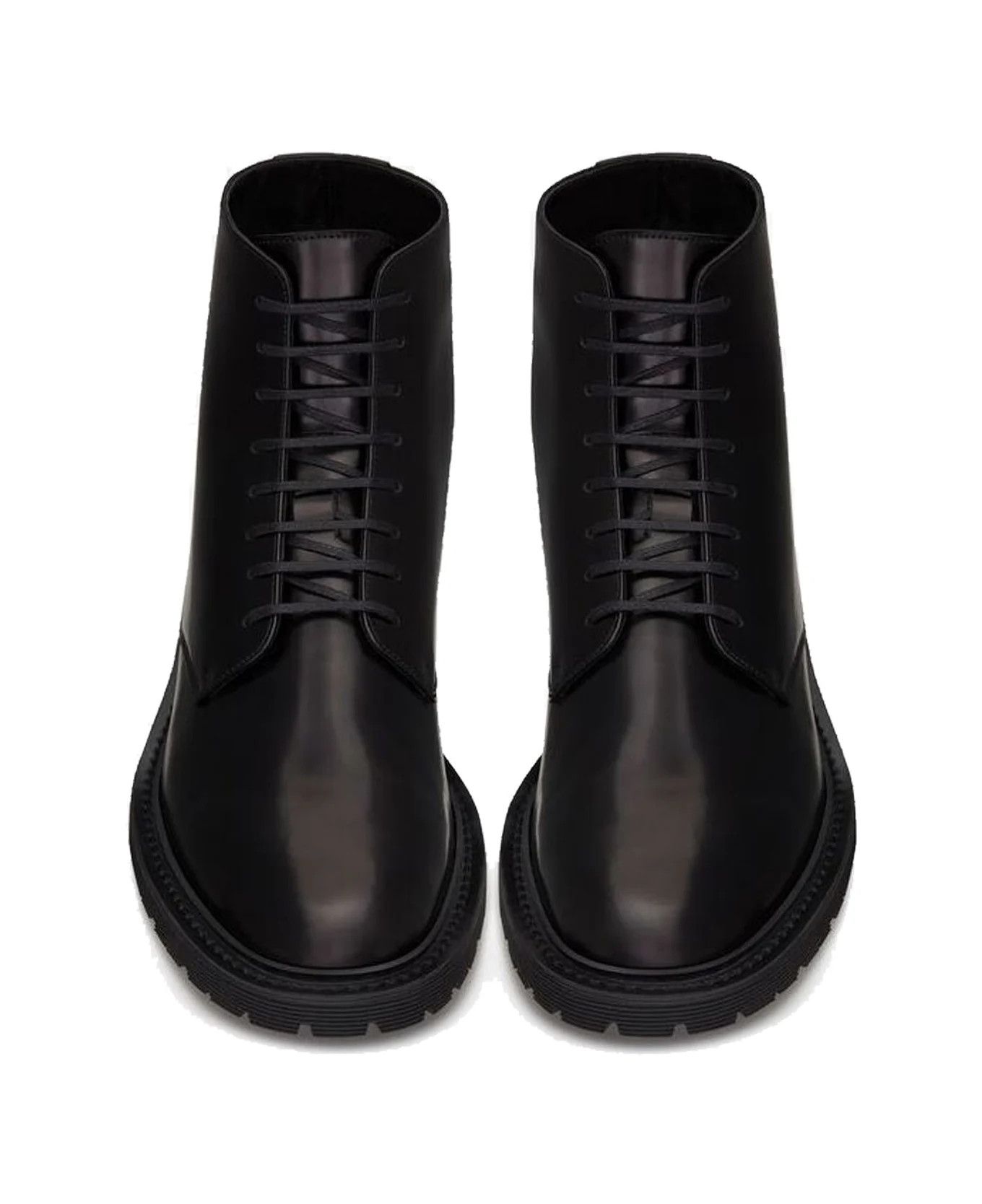 Saint Laurent Paris o1s1wg110126 632364 Army Boots in Smooth Leather in Black Size US 6 / EU 39 - 3 Thumbnail