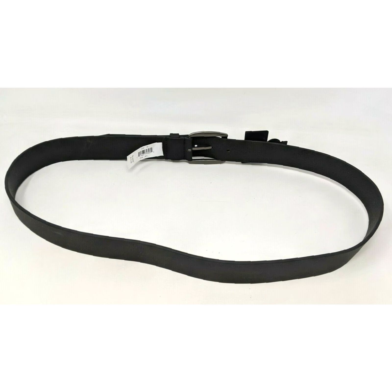 Vintage Work n' Sport Leather Black Belt 44 Mens Buckle Size 44 - 4 Thumbnail