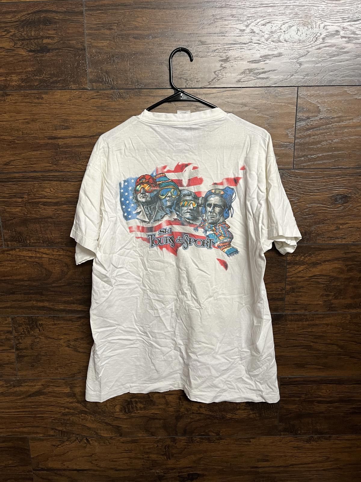 VTG Ski Mount Rushmore T-shirt Tours de Sport Statue Liberty