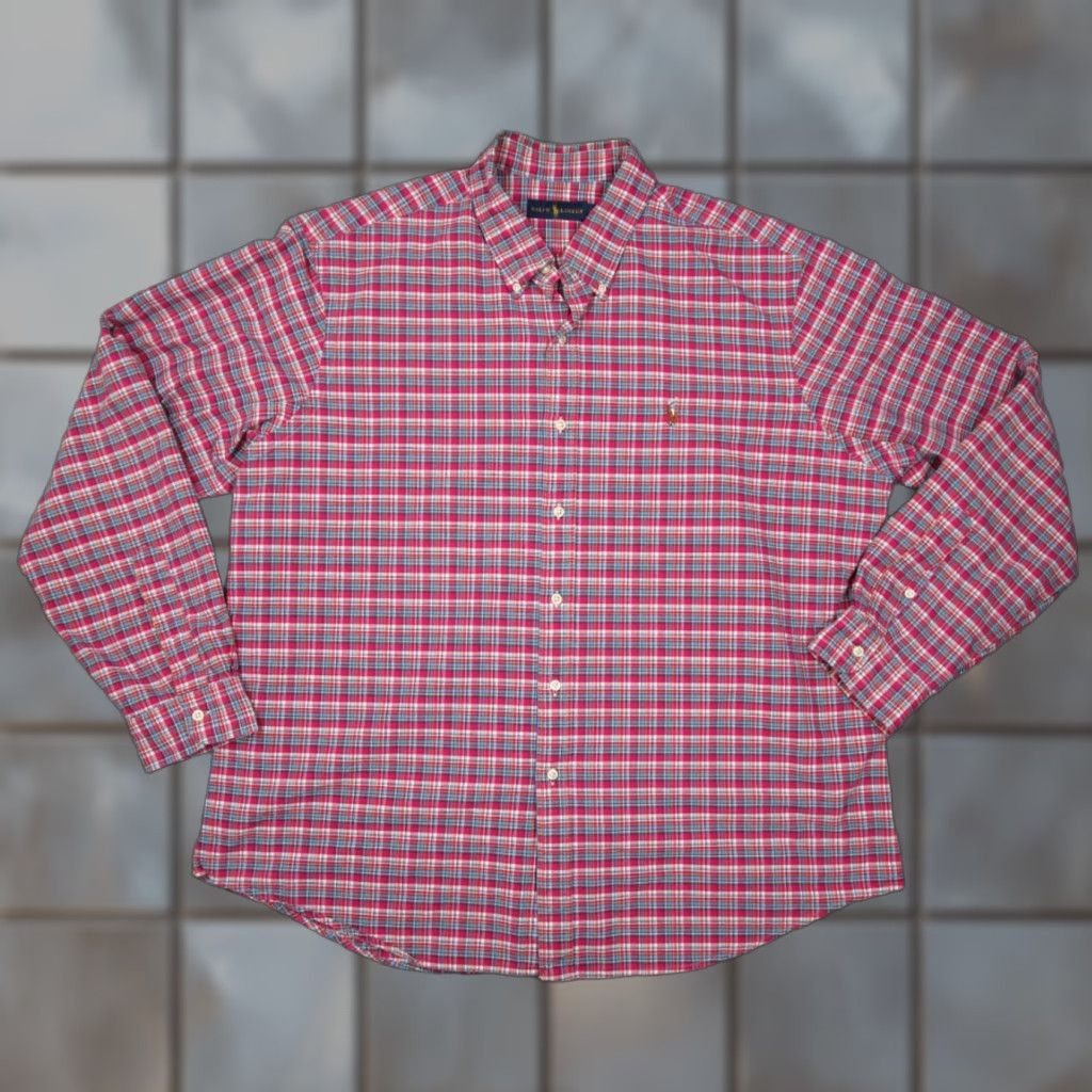 Ralph Lauren Ralph Lauren Shirt Men Pink Check 2XL XXL Button Up Long Sleeve Twill Pony Size US XXL / EU 58 / 5 - 1 Thumbnail