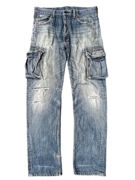 Levi's VINTAGE LEVIS CARGO JEANS BAGGY STYLE BONDAGE DISTRESSED Size US 35 - 1 Thumbnail