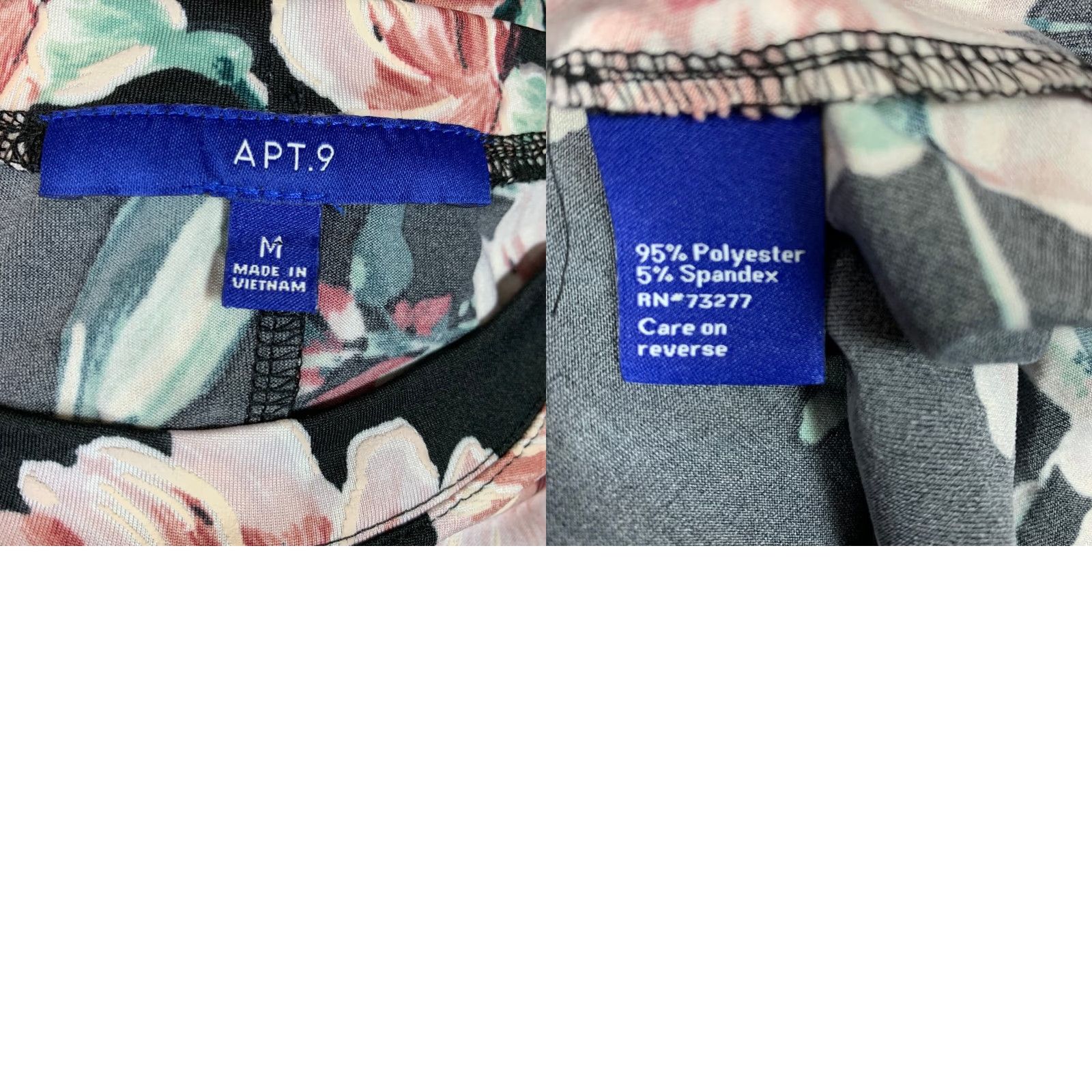Apt. 9 APT.9 Womens Dress Blouson Short Multicolor Floral Print Round Neck Pullover Casual M Womens Size M / US 6-8 / IT 42-44 - 8 Thumbnail