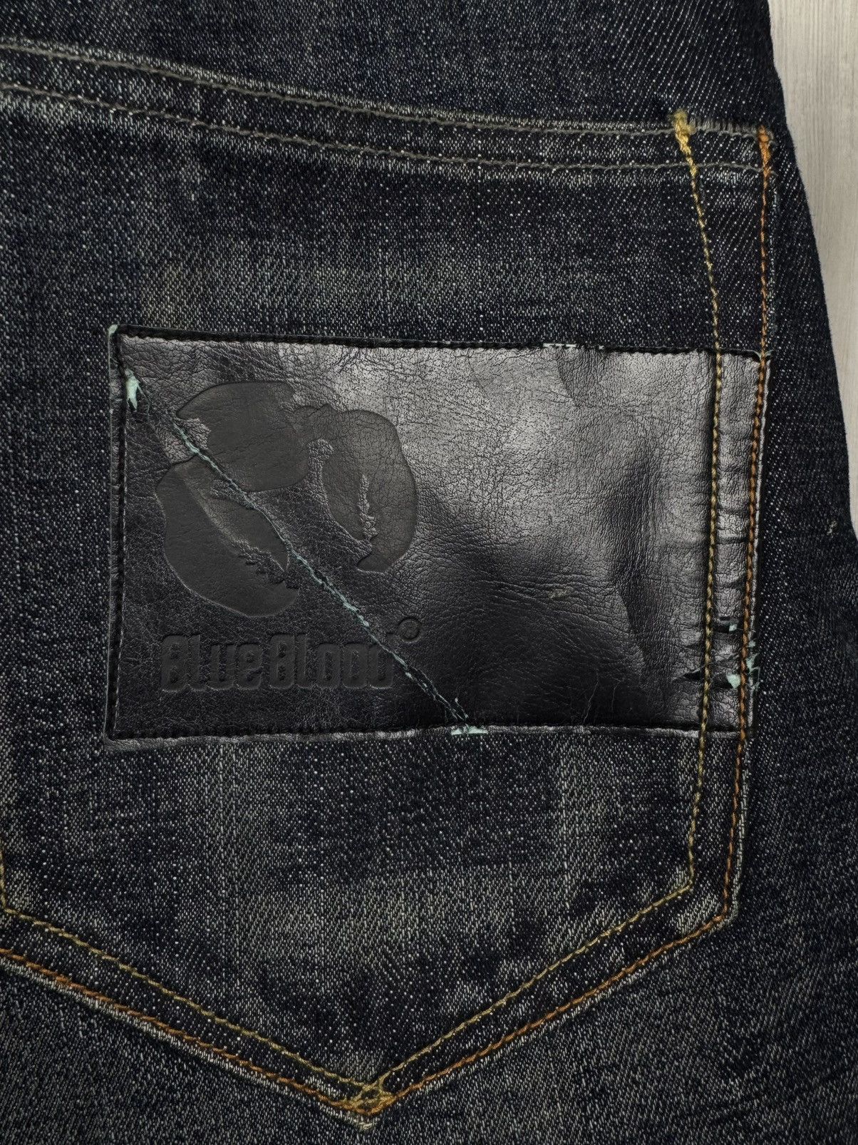 Blue Blood Blue Blood indigo blue faded distressed selvedge denim jeans Size US 34 / EU 50 - 9 Thumbnail
