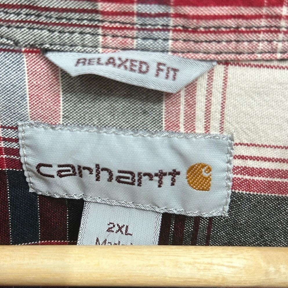 Carhartt Carhartt Red Plaid Relaxed Fit Flannel Shirt 2XL Size US XXL / EU 58 / 5 - 3 Thumbnail