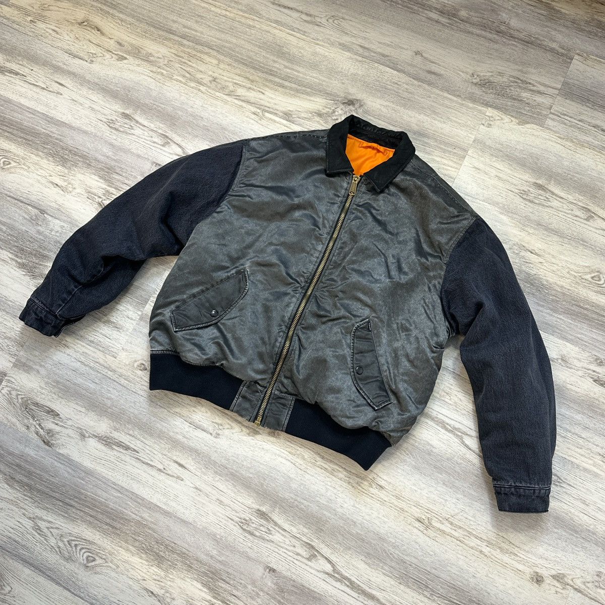Supreme Supreme Denim Sleeve MA-1 Bomber Jacket Size US L / EU 52-54 / 3 - 2 Thumbnail