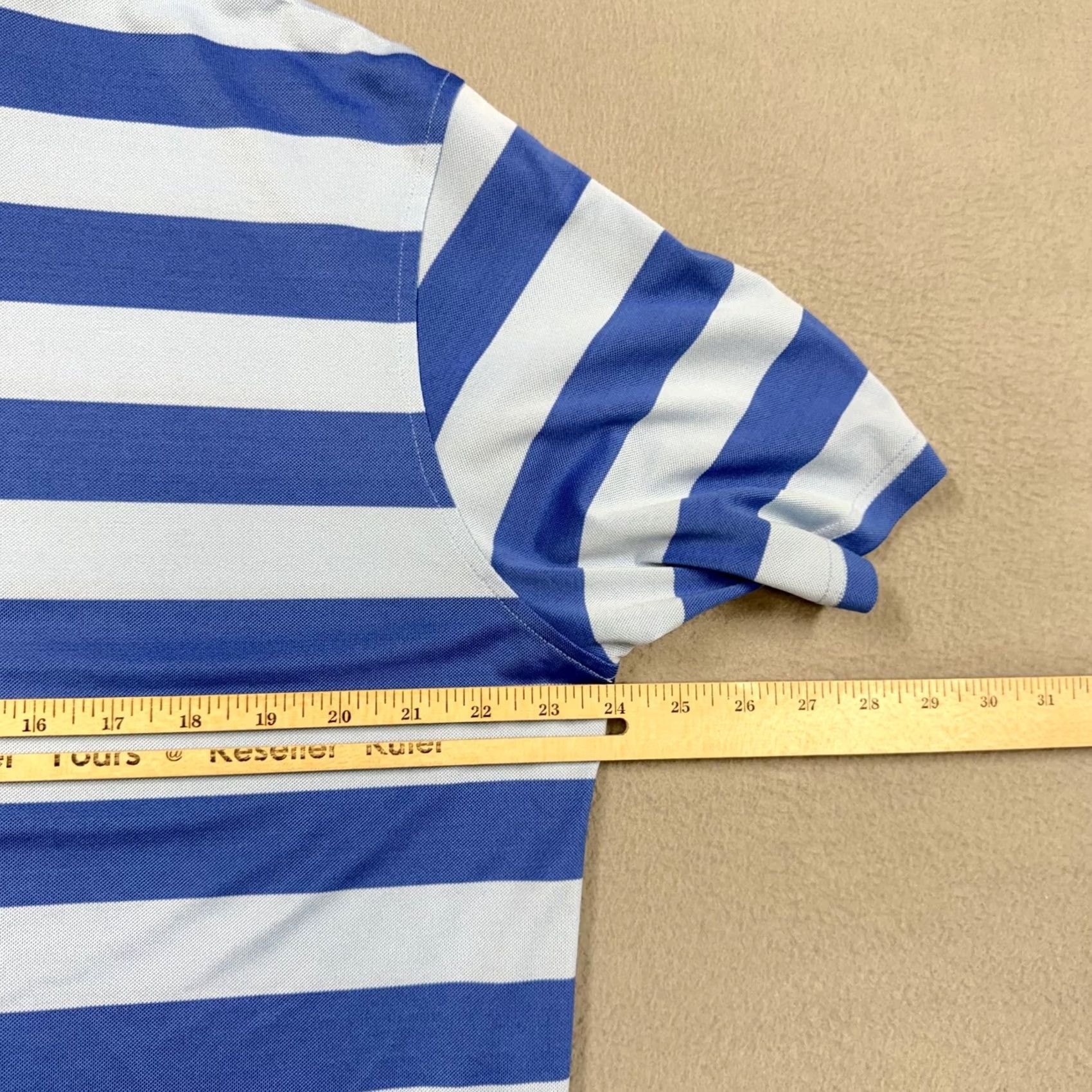 johnnie-O johnnie-O Polo Shirt Mens L Blue Stripe CVC 1909 Golf Performance Stretch Polo Shirt Polo Shirt Mens L Blue Stripe CVC 1909 Golf Performance Stretch Size US L / EU 52-54 / 3 - 7 Thumbnail