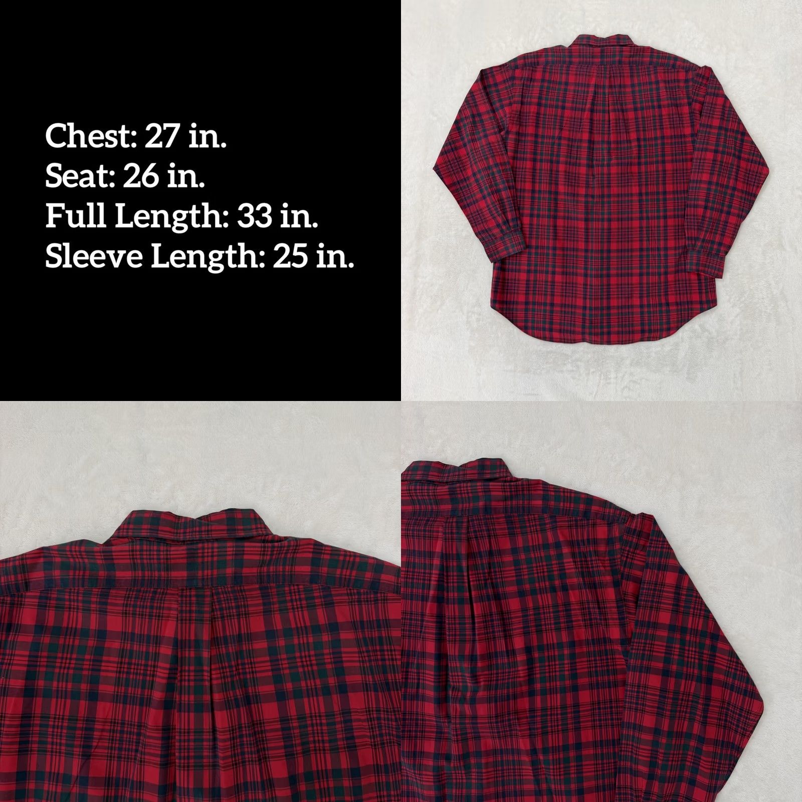 Ralph Lauren Ralph Lauren Blake Shirt Mens L Red Plaid Button-Down Long Sleeve Cotton Size US L / EU 52-54 / 3 - 8 Thumbnail