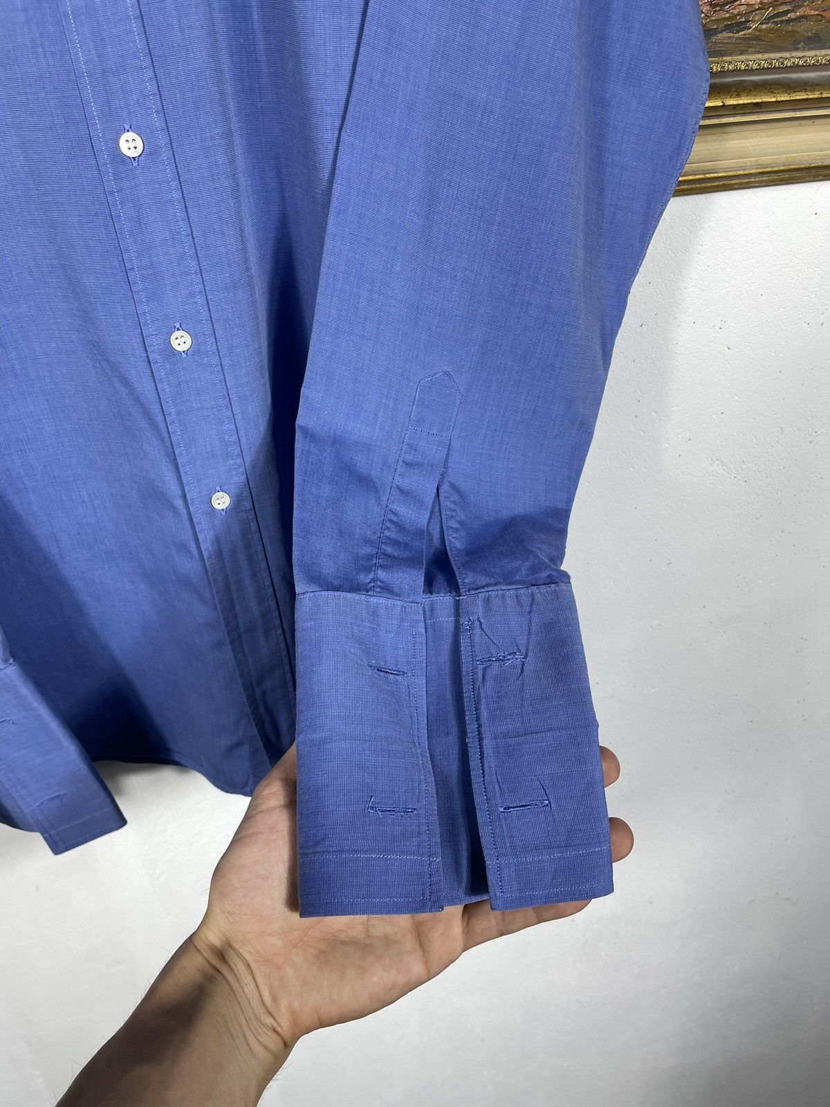 Christian Dior Monsieur Christian Dior Vintage Blue Button Ups Shirt Old Money Size US XL / EU 56 / 4 - 7 Thumbnail