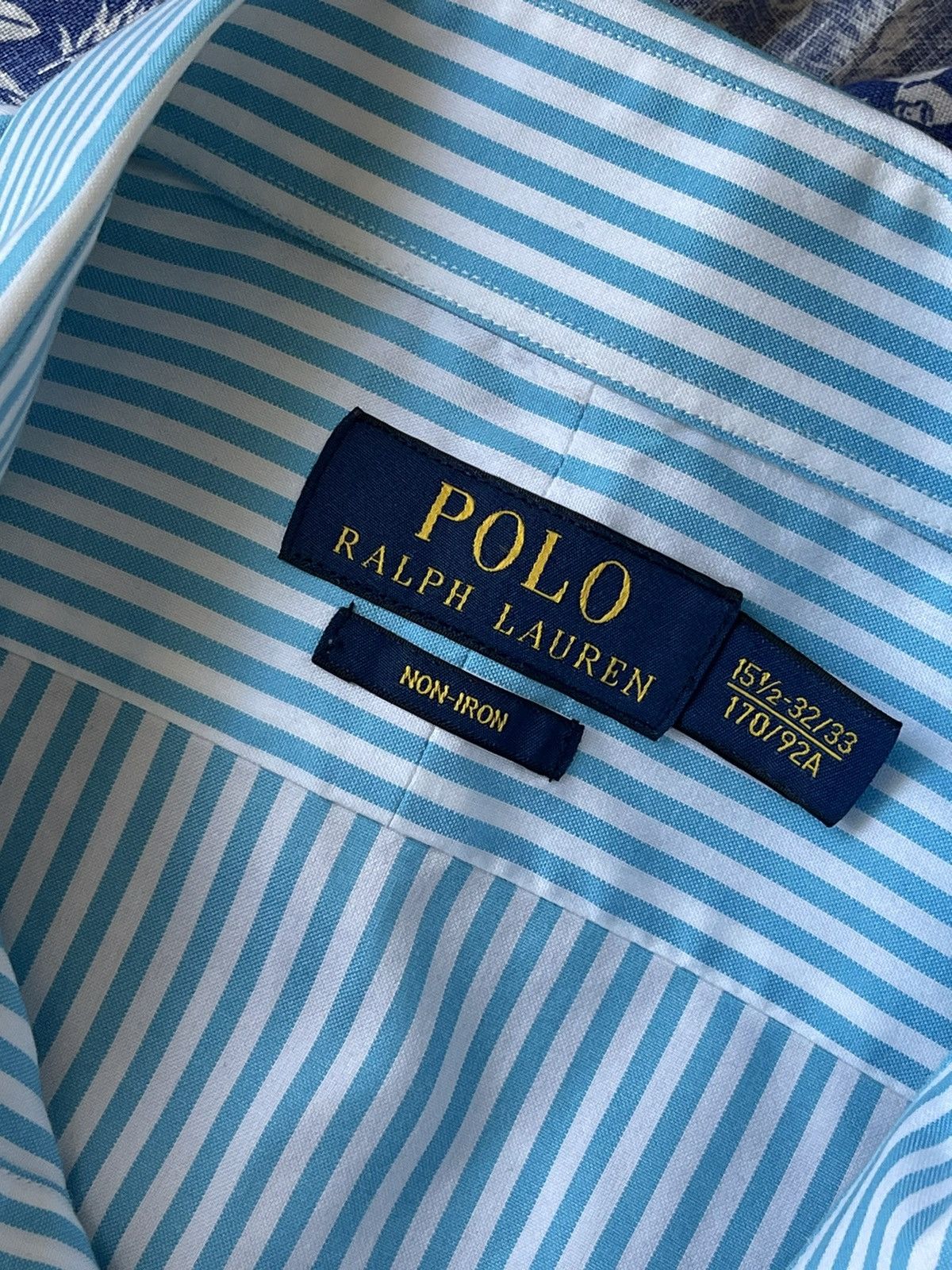 Polo Ralph Lauren Polo Ralph Lauren Turquoise/White striped sleeve shirt Size US L / EU 52-54 / 3 - 6 Thumbnail