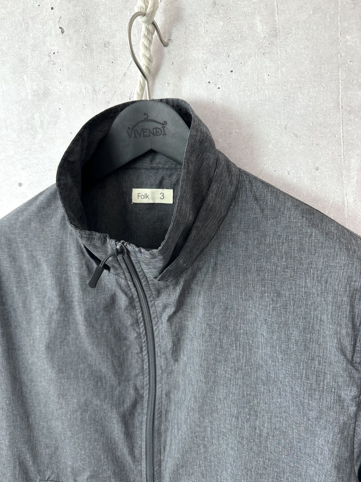 Folk Folk Grey Patch Pocket Full Zip Nylon Long Sleeve Jacket Size US M / EU 48-50 / 2 - 8 Thumbnail