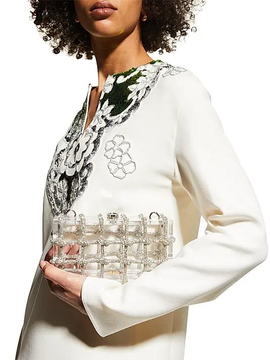 Cult Gaia os11x0326 Size: OS / Bess Acrylic Top Handle Bag in Silver Size ONE SIZE - 2 Thumbnail