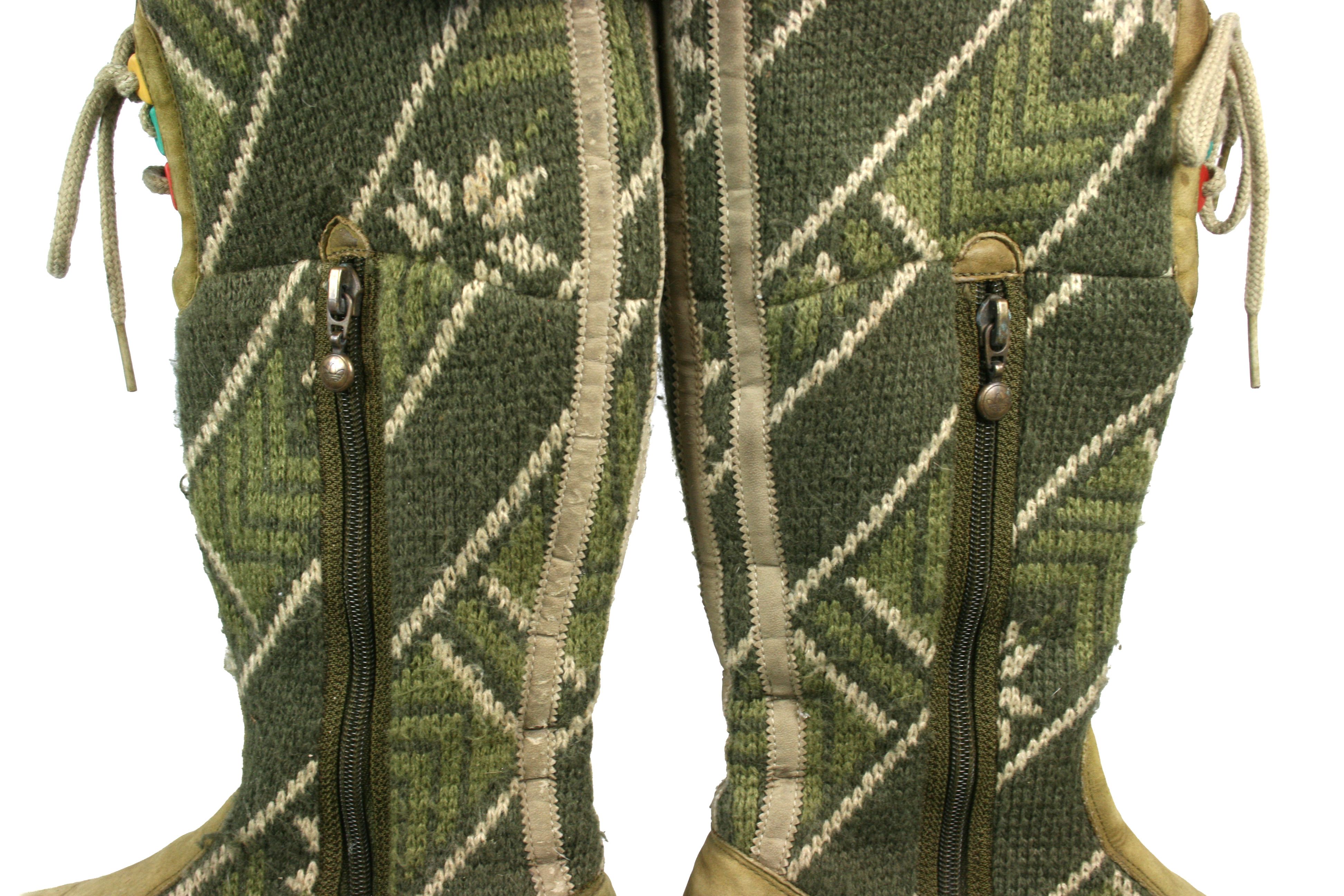 Adidas 2007 Arosa Y2K High Fair Isle Wool Knit Boots Vintage Size US 7 / IT 37 - 11 Thumbnail