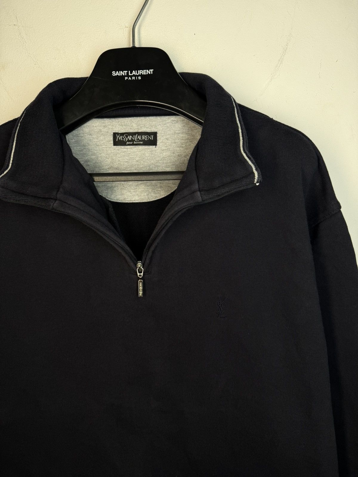 Yves Saint Laurent 90s YSL Sweatshirt 1/4 Quarter Zip Sweater Old Money Vintage Size US XL / EU 56 / 4 - 7 Thumbnail
