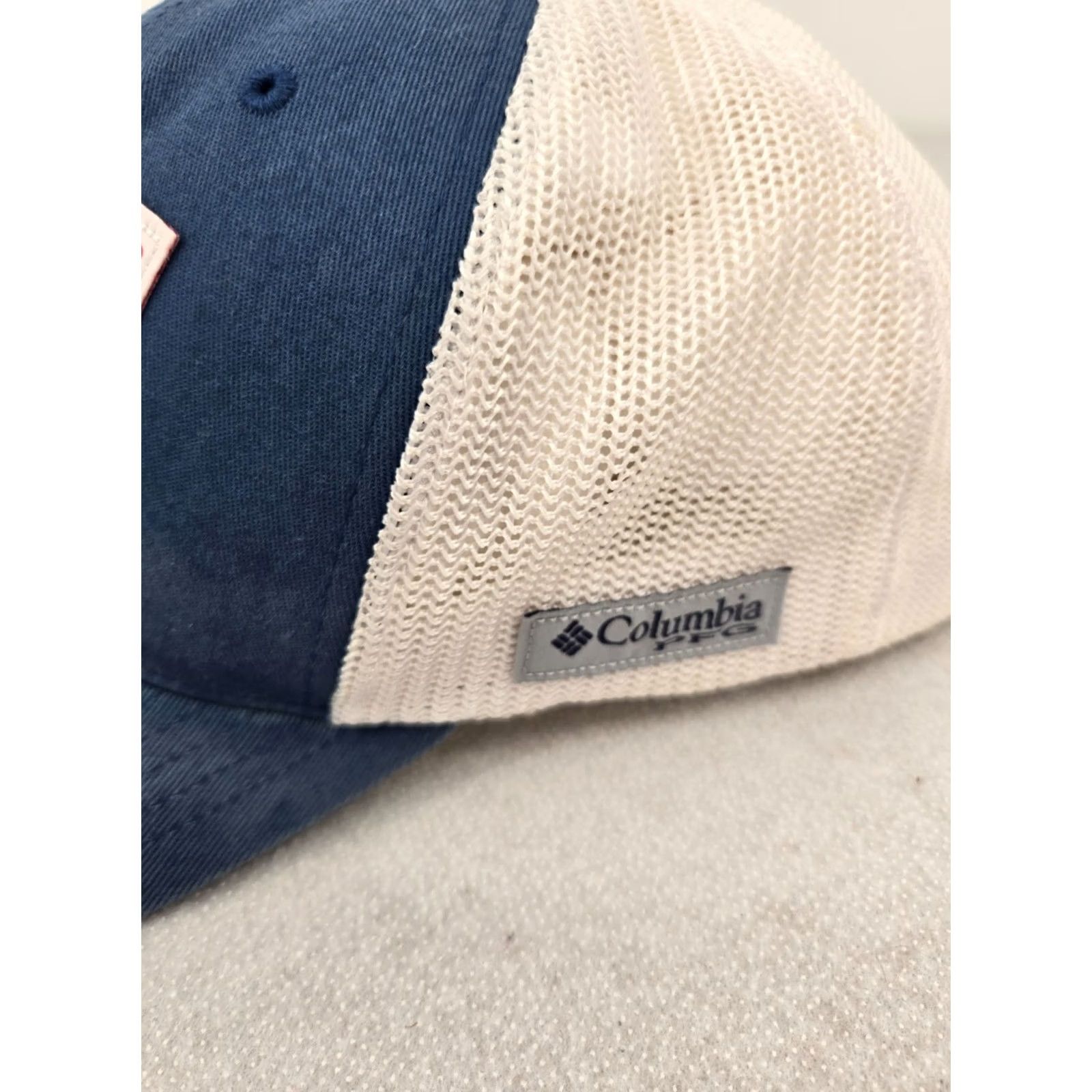 Vintage Columbia Hat Cap L/XL Blue Red Fitted Flexfit PFG Fishing USA Flag Outdoors Mens Size ONE SIZE - 7 Thumbnail