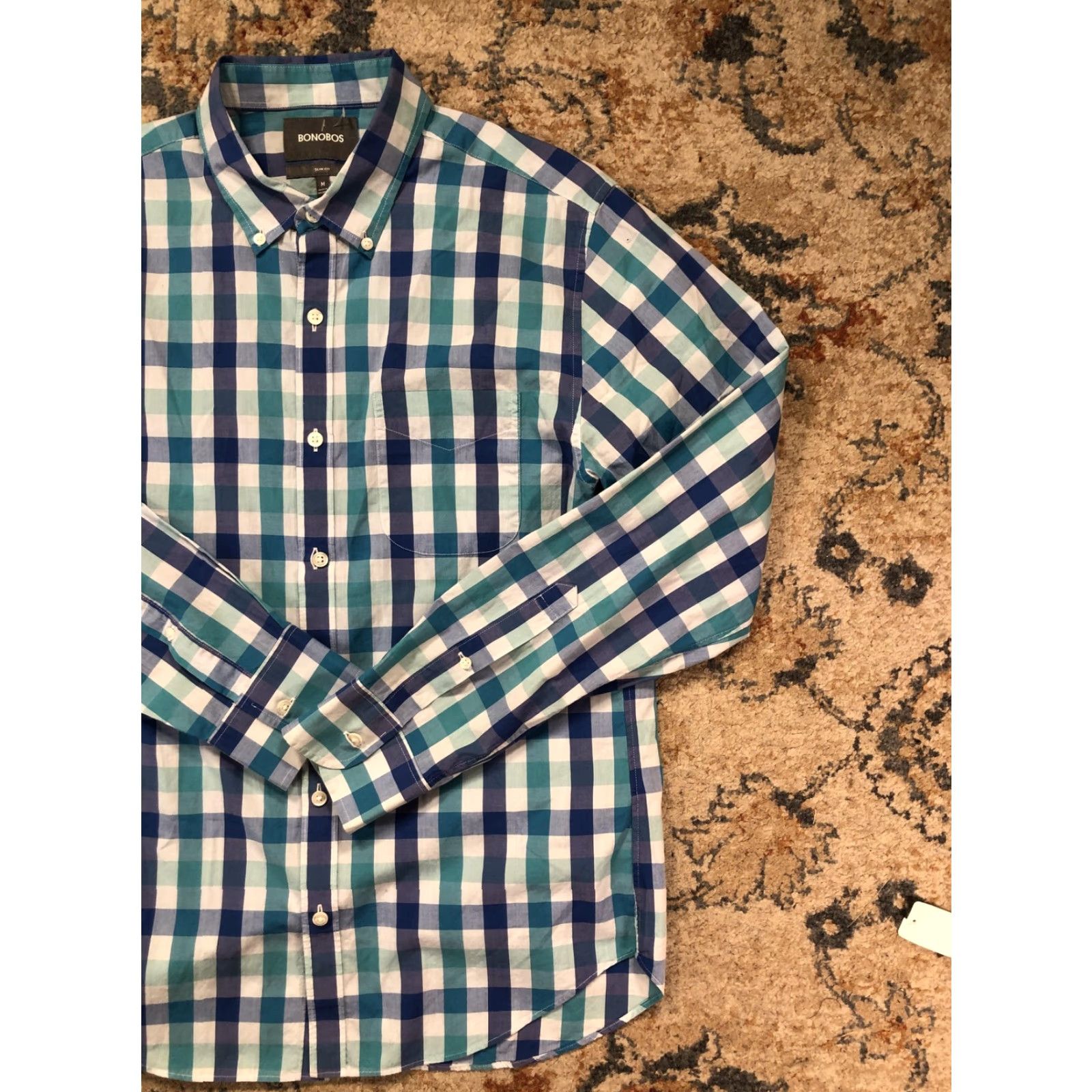 Bonobos Bonobos Shirt Mens M Blue Check Slim Fit Button Down Long Sleeve Casual Size US M / EU 48-50 / 2 - 4 Thumbnail