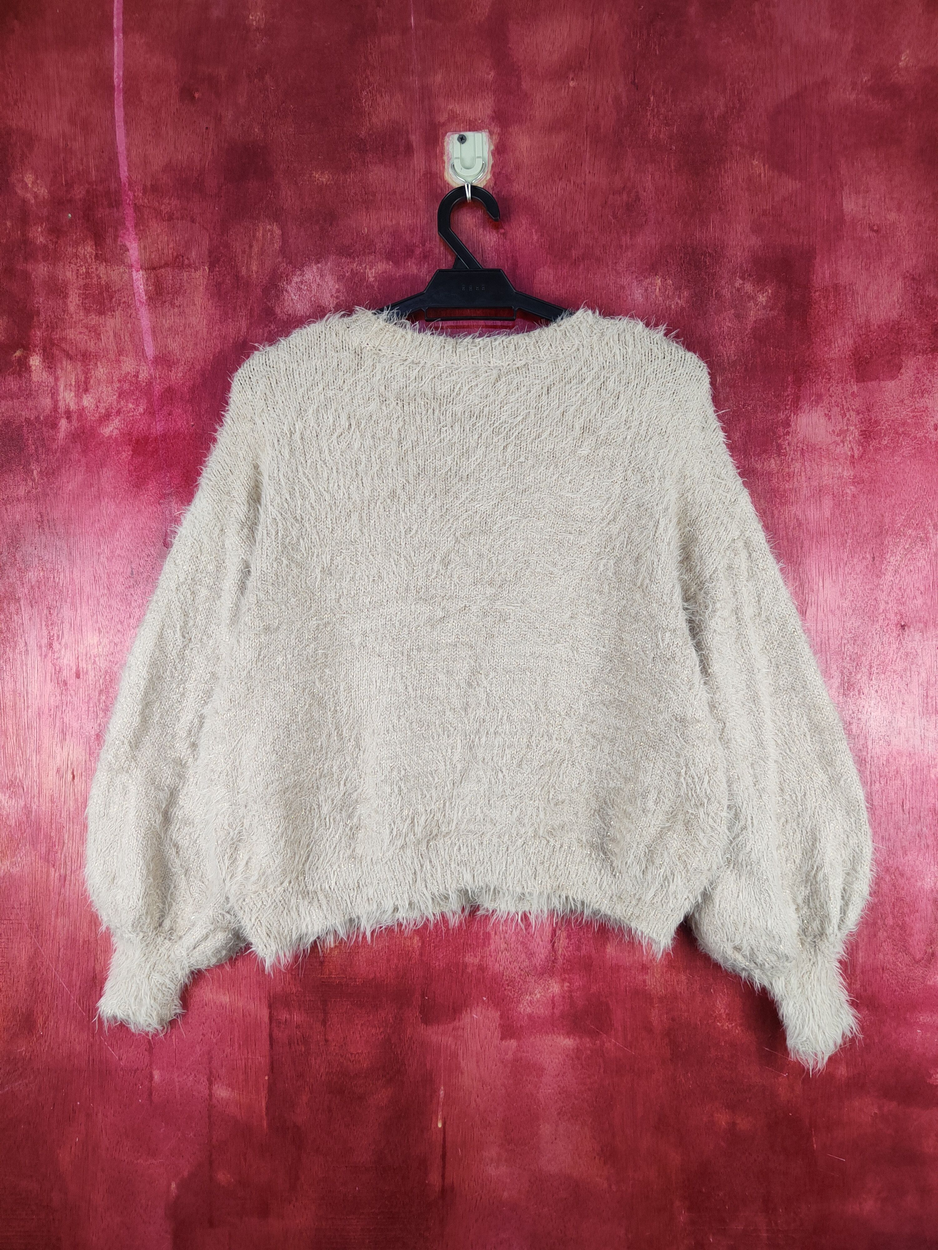GU GU Brown Shag Shaggy Fur Mohair Knitwear #S2090 Size S / US 4 / IT 40 - 7 Thumbnail