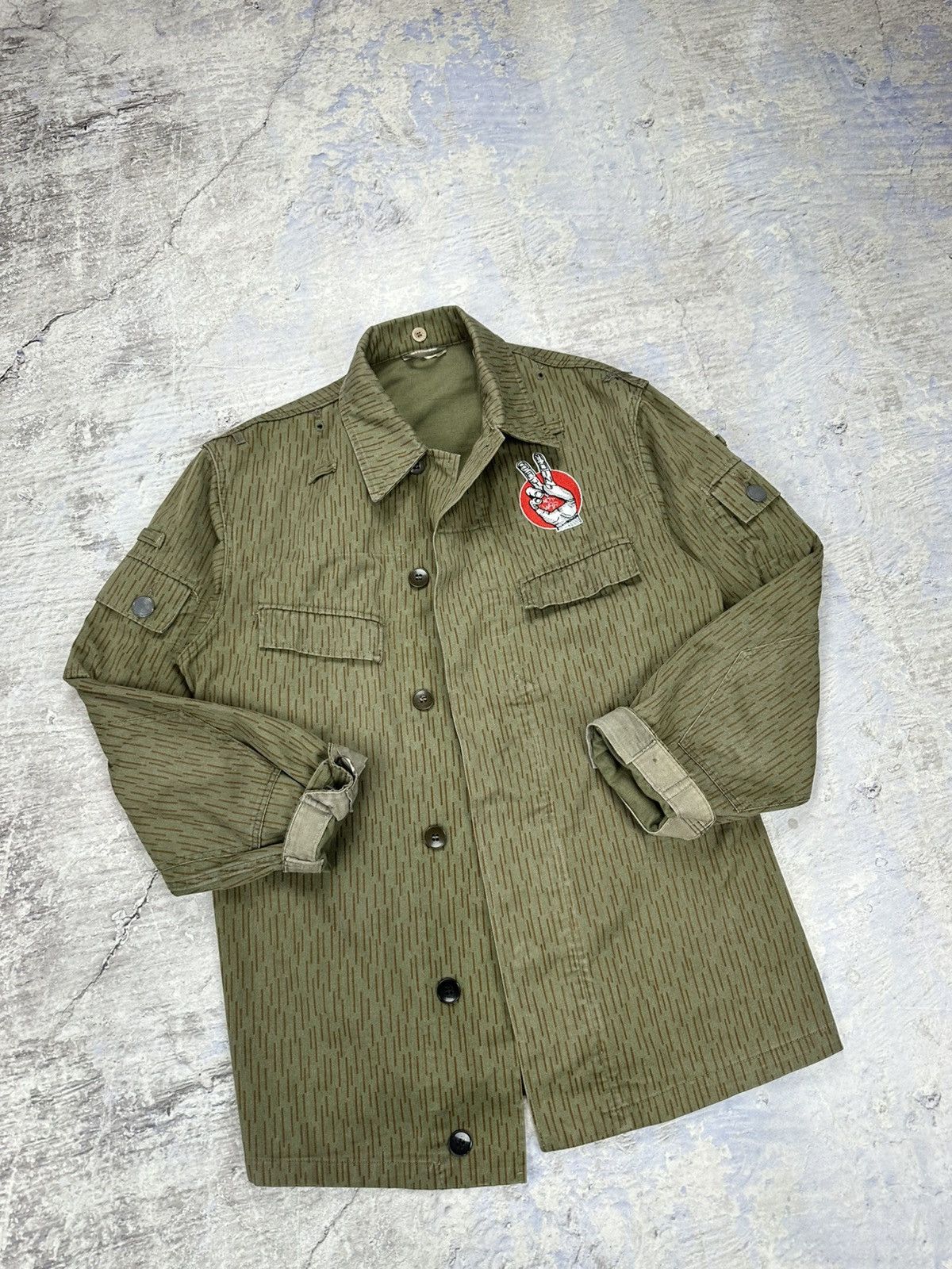 Vintage Vintage Rain Camo jacket military olive green embroidered Size US M / EU 48-50 / 2 - 1 Thumbnail